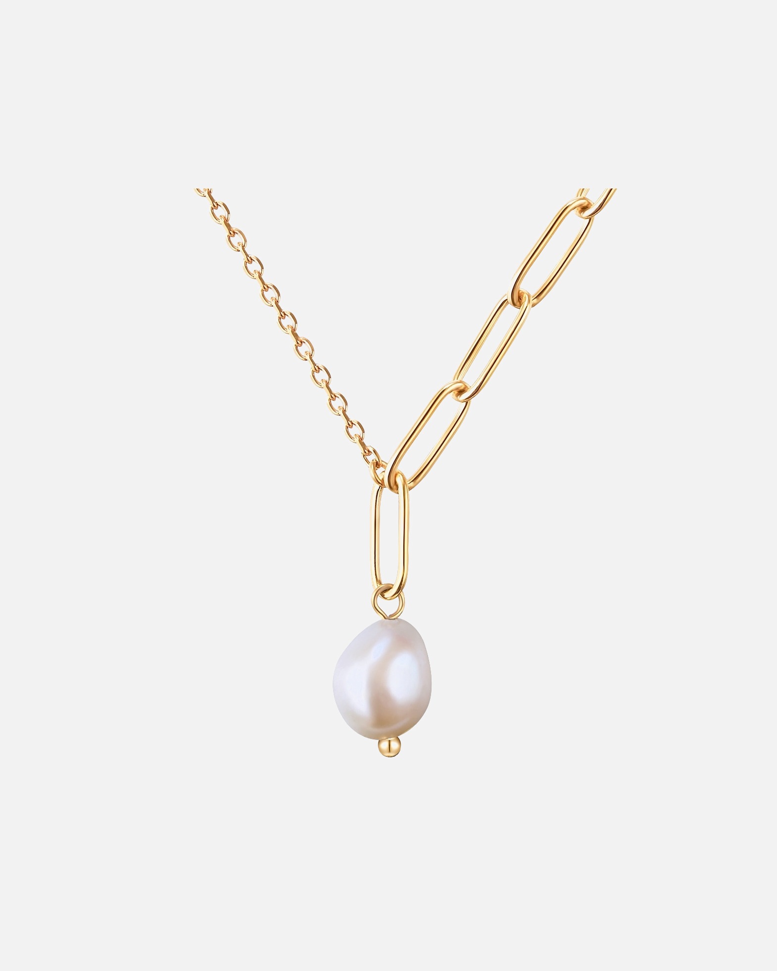 Collier for FemmeValero PearlsCollier en acier inoxydé Acier inoxydable Perle de culture d'eau douce en Or jaune40,0 cm Basiskette + 5,0 cm Verlängerung