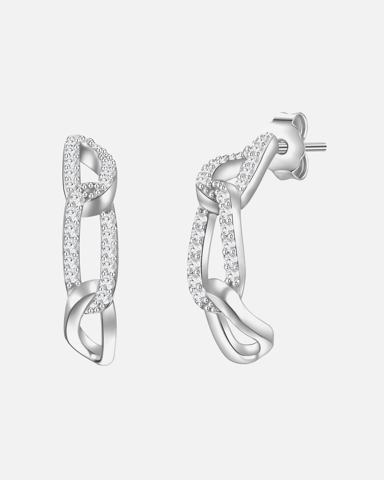 Créoles for FemmeCréoles en argent Argent sterling Oxyde de zirconium (CZ) en Argent16,4 mm