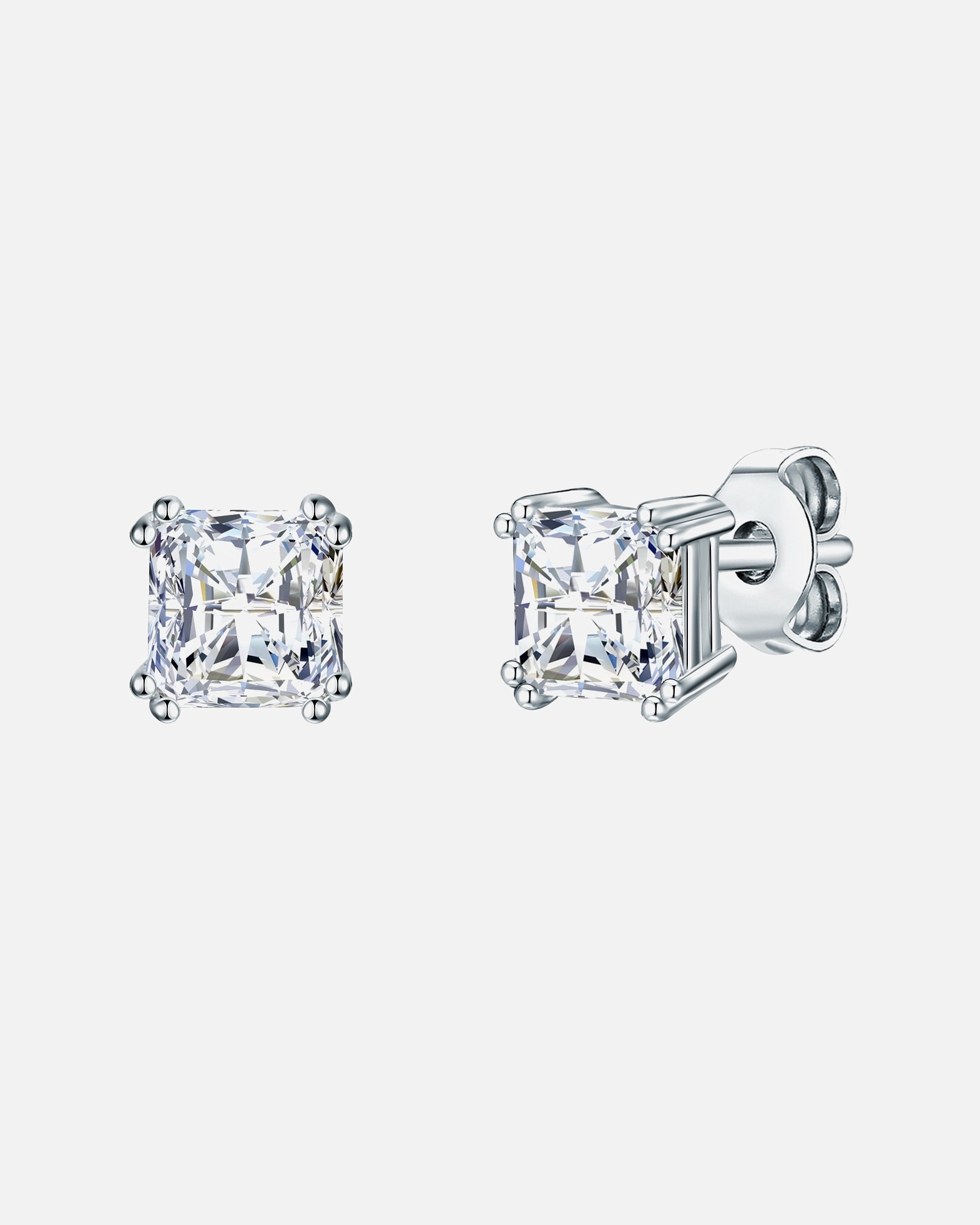 Boucle d'oreilles for FemmeTrilaniPuces d'oreilles en argent Argent sterling Oxyde de zirconium (CZ) en Argent5,6 mm