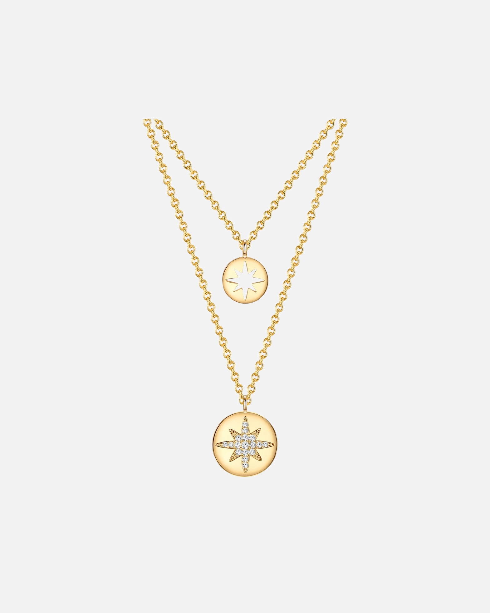 Collier for FemmeChaîne Étoilé en Métal en Or jaune46,0 cm Basiskette + 10,0 cm Verlängerun