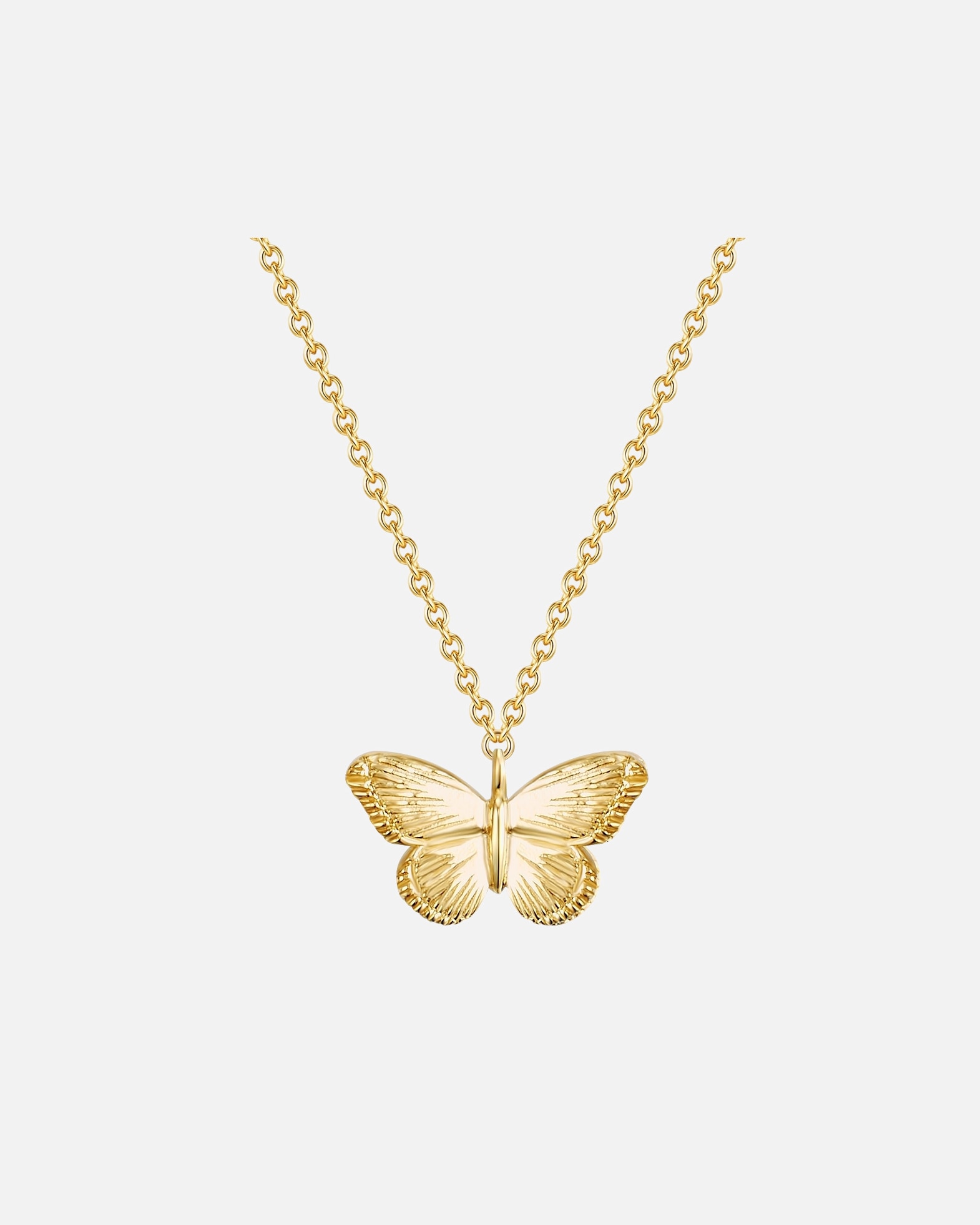 Halskette für Weiblich Glanzstücke München Halskette Schmetterling aus Sterling Silber in gelbgold 40,5 cm Basiskette + 5,0 cm Verlängerung