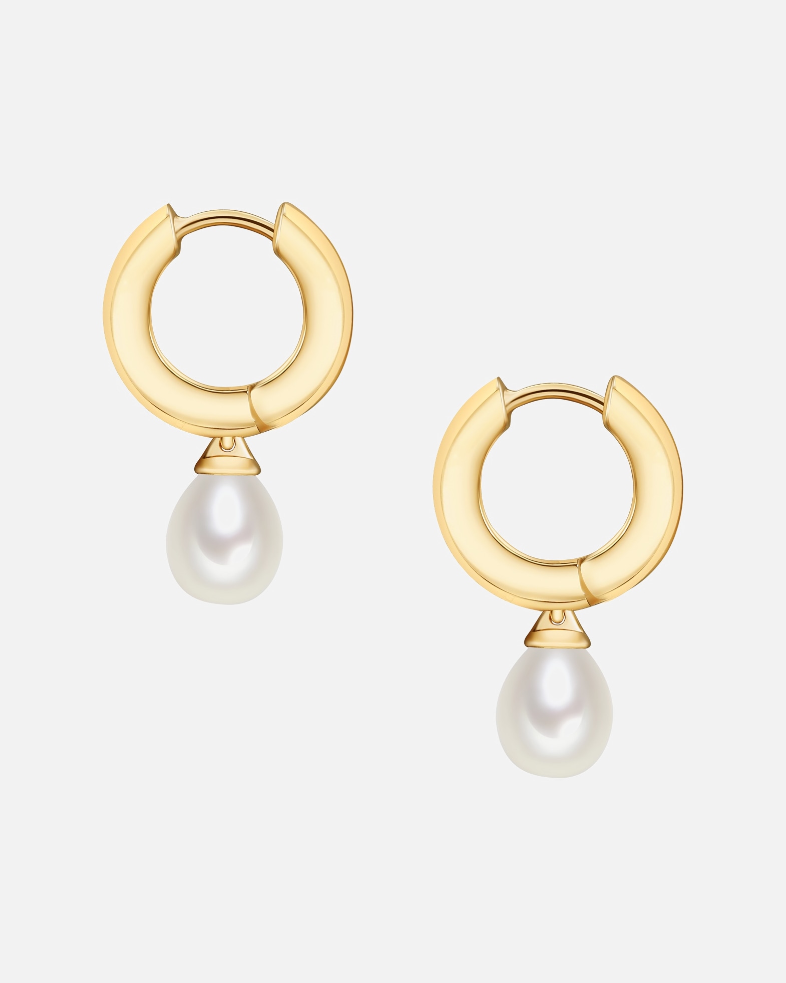 Créoles for FemmeValero PearlsCréoles en perle Argent sterling Oxyde de zirconium (CZ) Perle de culture d'eau douce en Or jaune22,8 mm