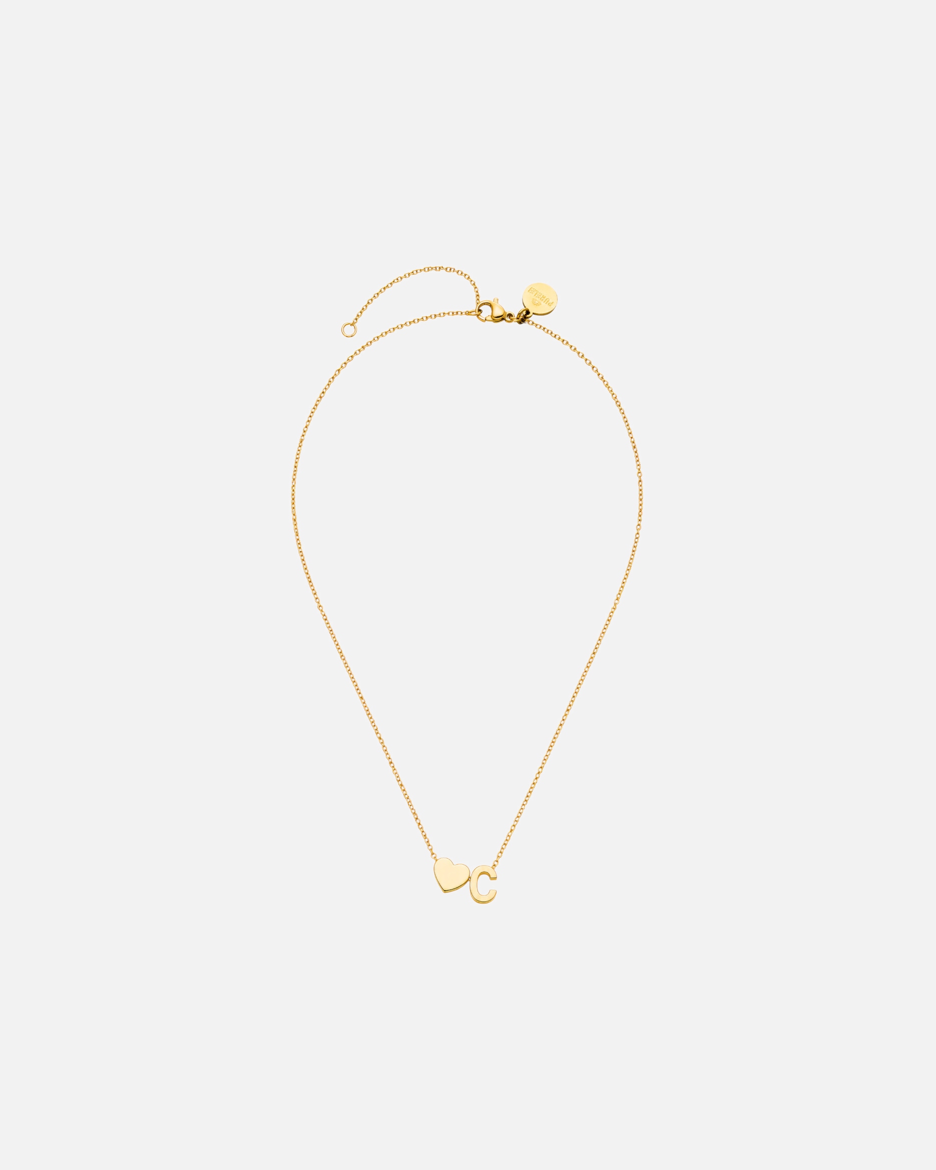 Collier for UnisexePureleiLetter Heart C Chaîne 100% acier inoxydableOr