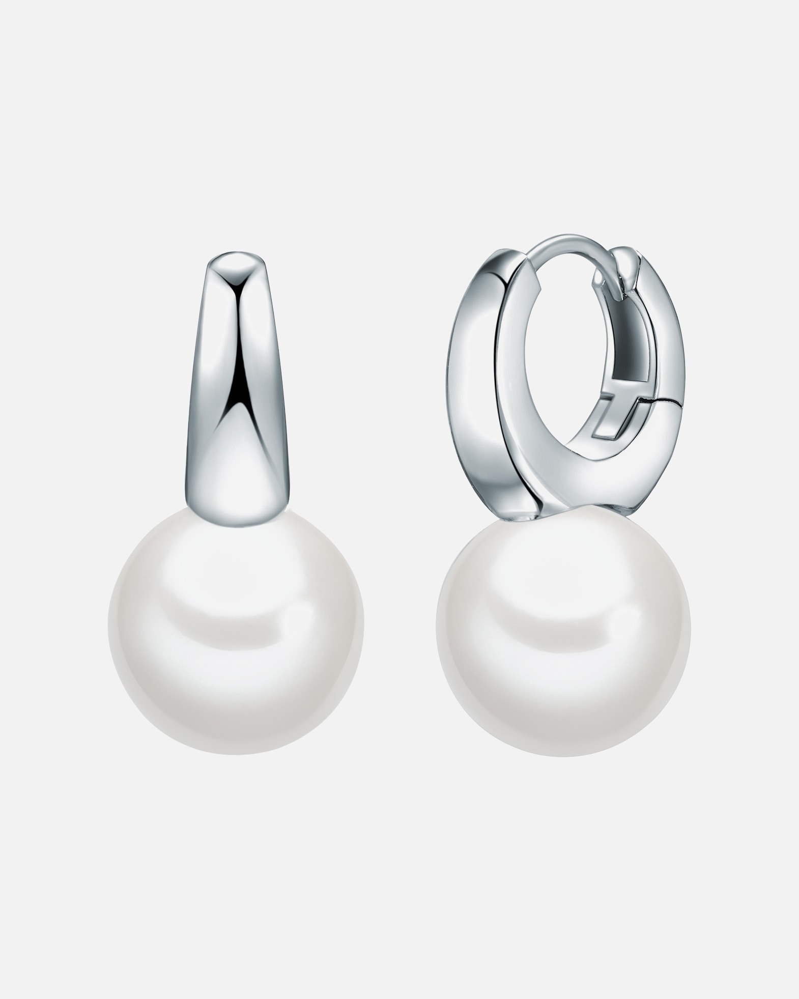 Créoles for FemmeLulu & JaneBoucles d´oreilles Laiton Perles organiques en Argent24,0 mm