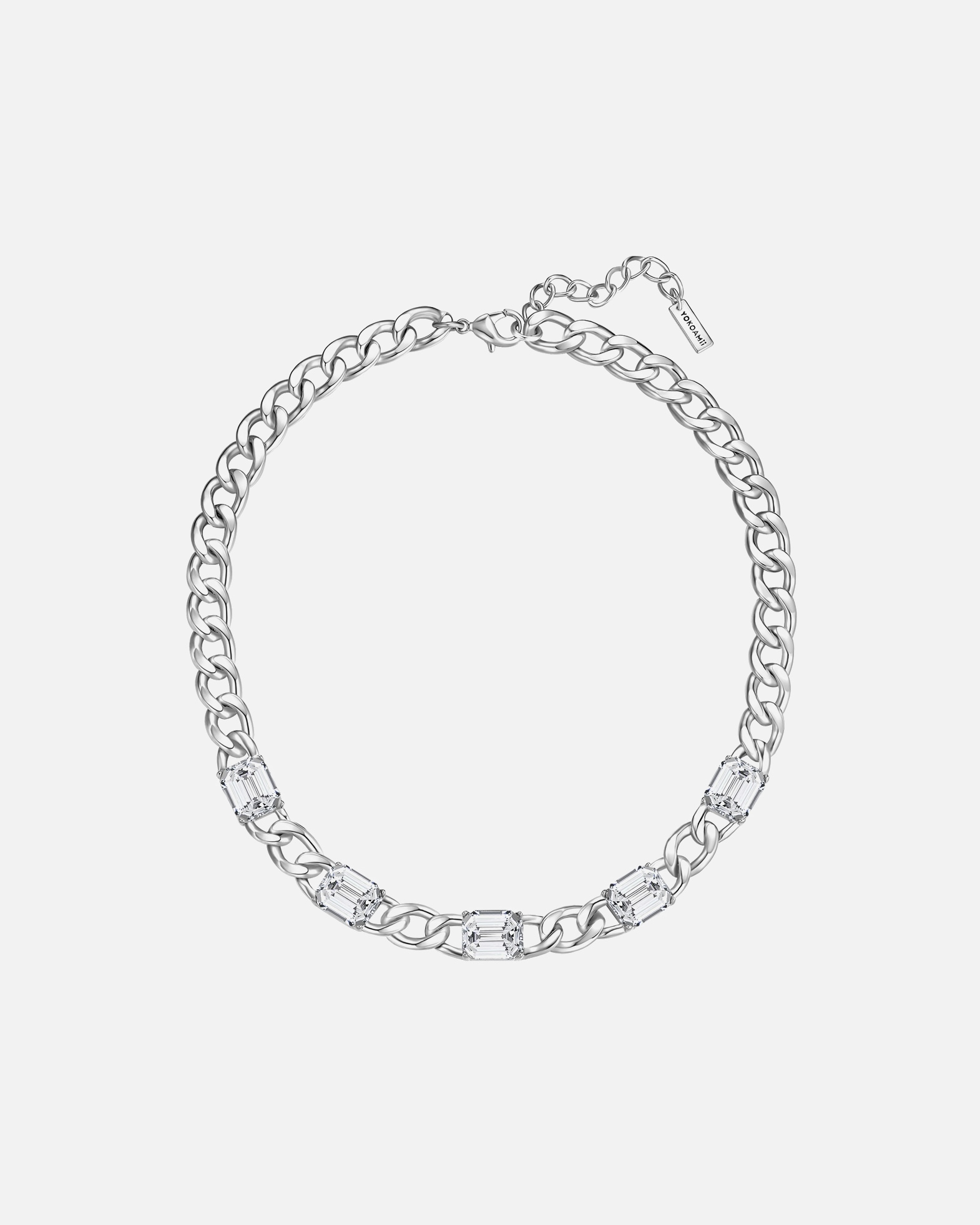 Collier for FemmeYokoamiiChaîne en Laiton en Argent42,0 cm Basiskette + 5,0 cm Verlängerung