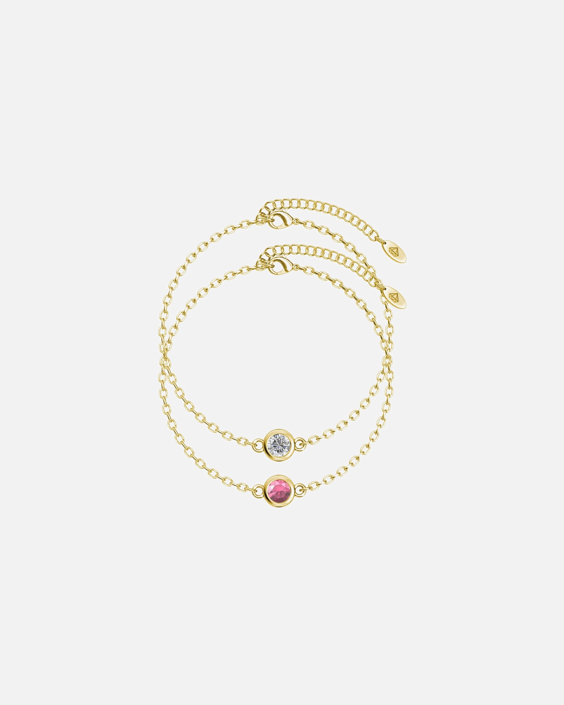 Armband für Weiblich MYC-Paris Geburtsstein-Armband Geburtssteinarmbänder – Gold, Kristall und Pink