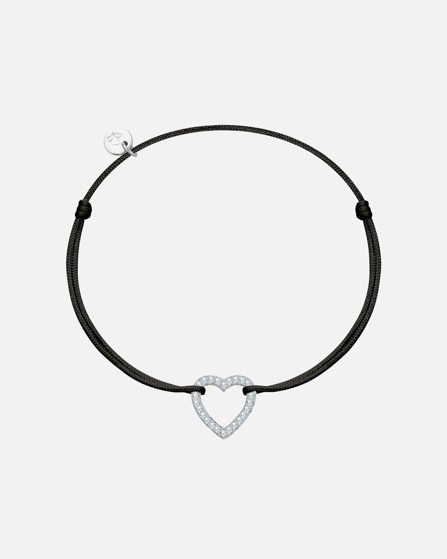 Bracelet for FemmeBracelet Cœur en Argent Sterling en argent avec Zirconium15,0 - 22,0 cm, flexibel einstellbar