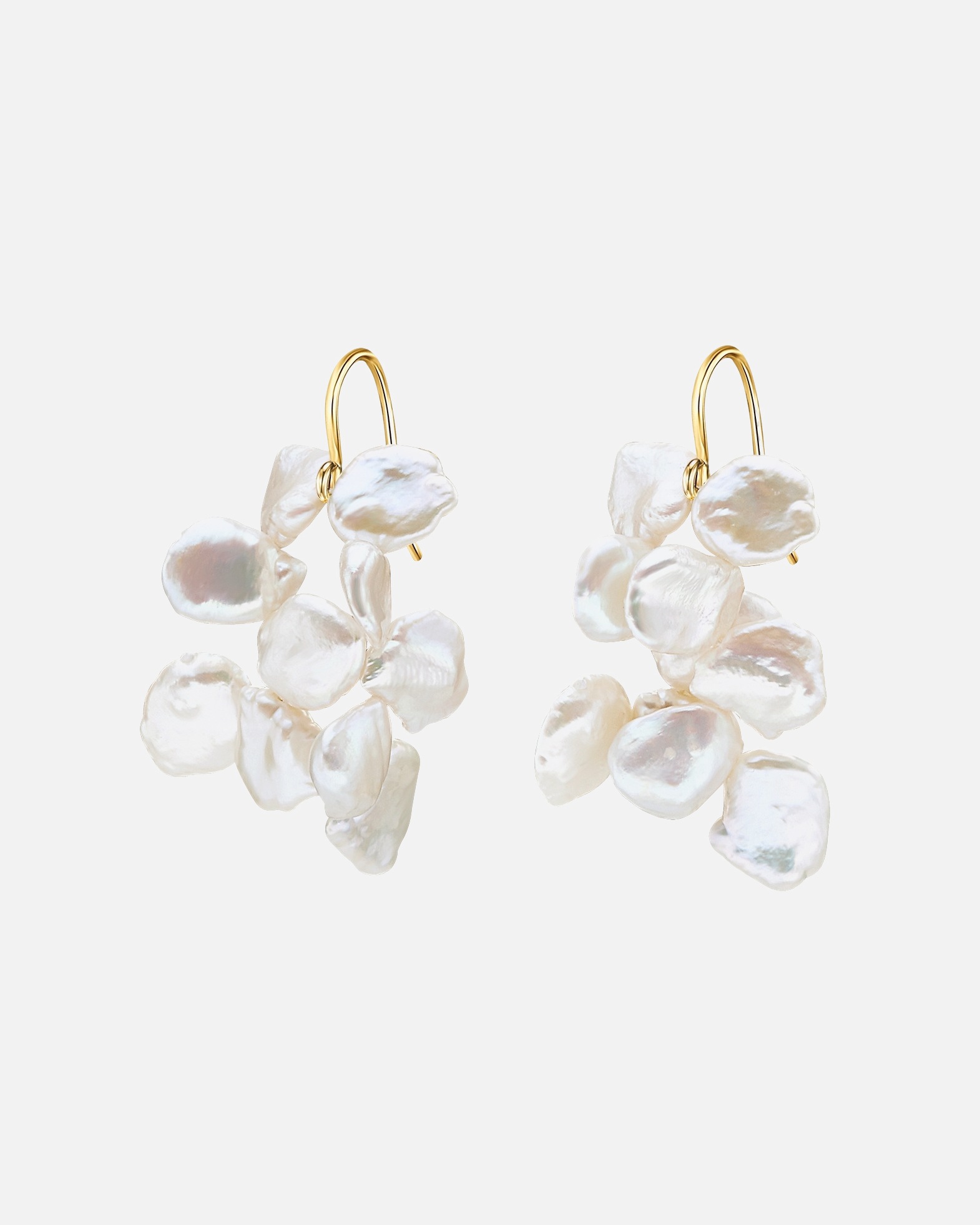 Boucle d'oreilles for FemmeBoucles d'oreille en perle Argent sterling Perle de culture d'eau douce en Or jaune46,3 mm