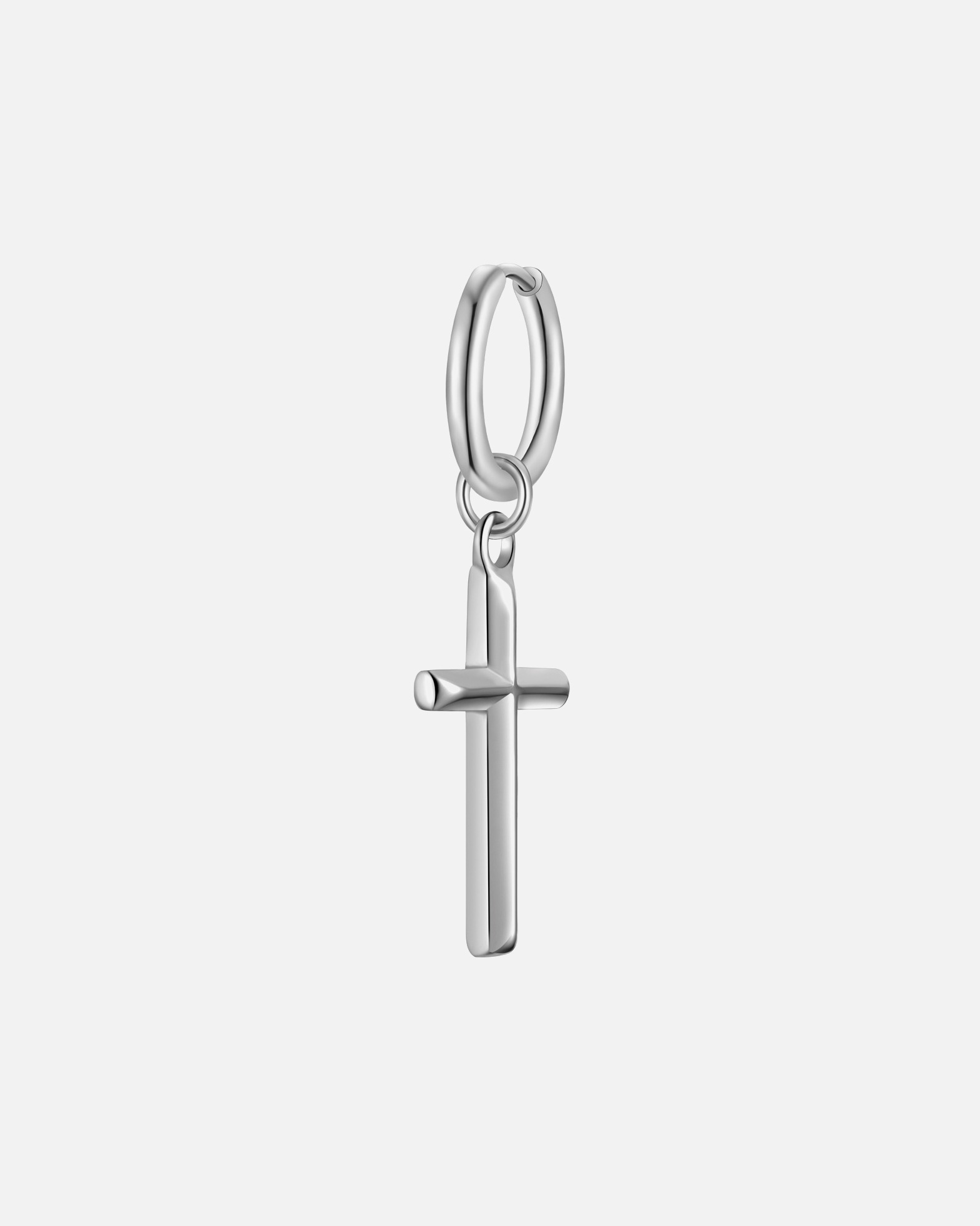 Créoles for HommeBoucles d´oreilles Croix en Acier inoxydable en Argent38,2 mm