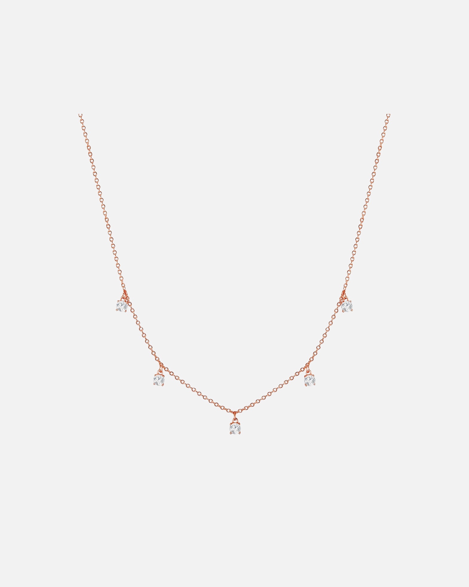 Collier for FemmeCollier en argent Argent sterling Oxyde de zirconium (CZ) en Or rose40,0 cm Basiskette + 5,0 cm Verlängerung