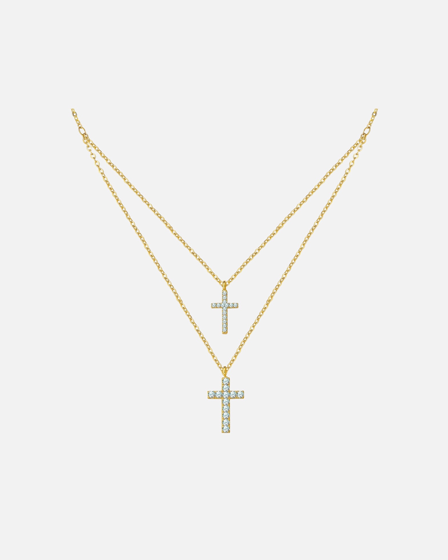 Collier for FemmeCollier Croix en laiton en or jaune avec Zirconium38,0/42,0 cm Basiskette + 5,0 cm Verläng