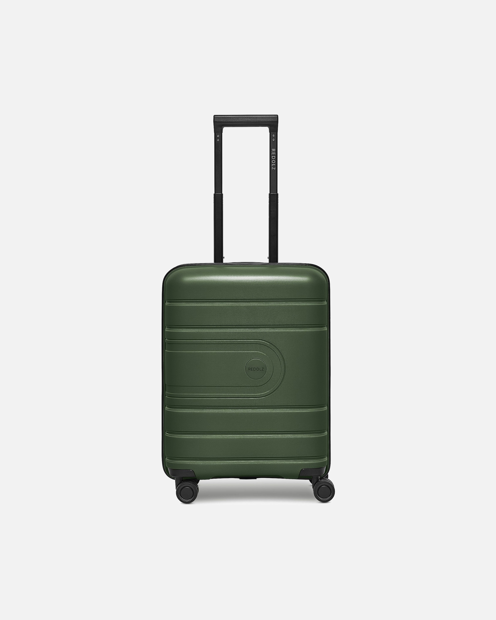 Handgepäckkoffer für Männlich Redolz Essentials 11 4 Rollen Kabinentrolley 55 cm mit Dehnfalte olive