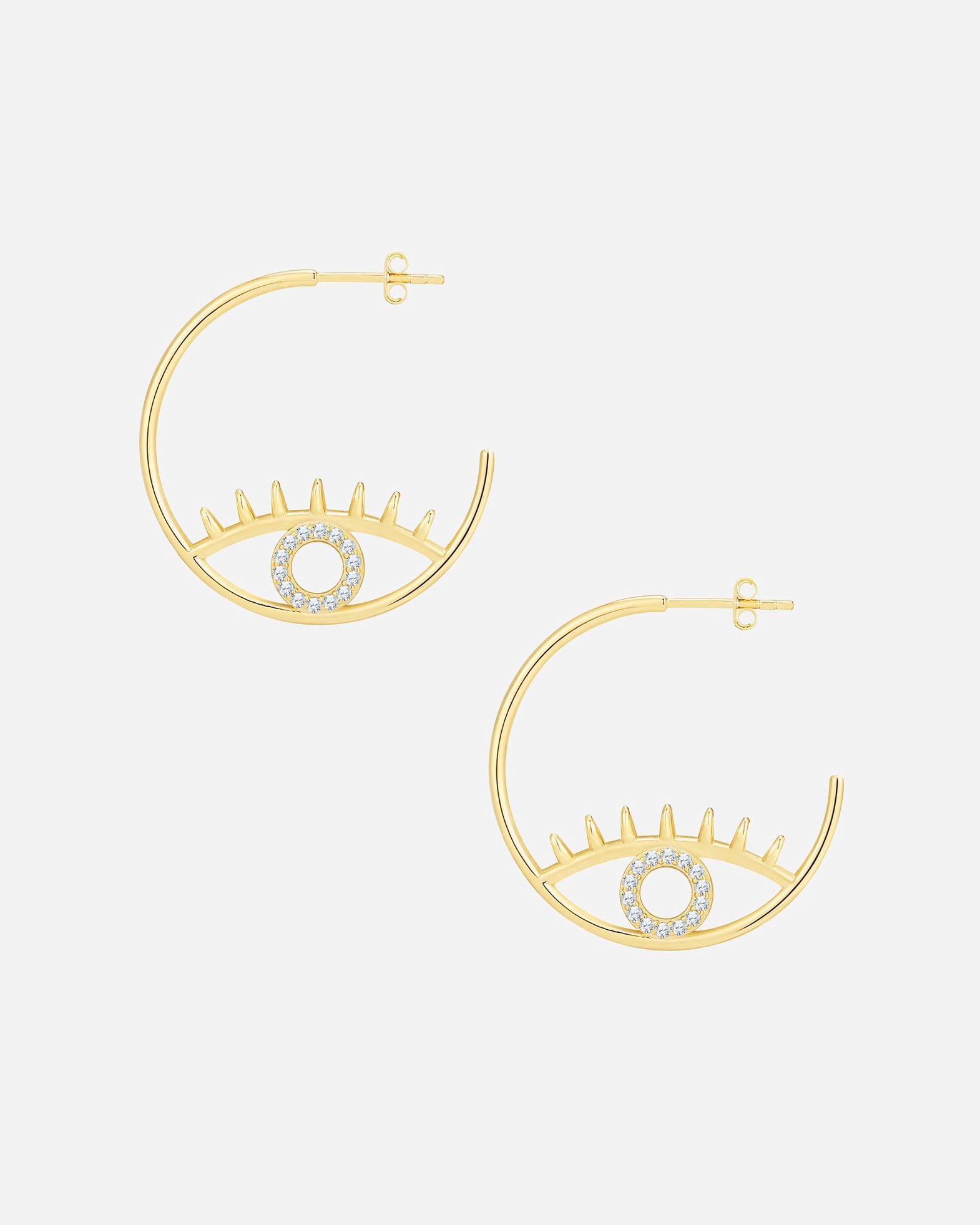 Créoles for FemmeGlanzstücke MünchenBoucles d´oreilles Œil omniscient en Argent sterling en Or jaune28,9 mm
