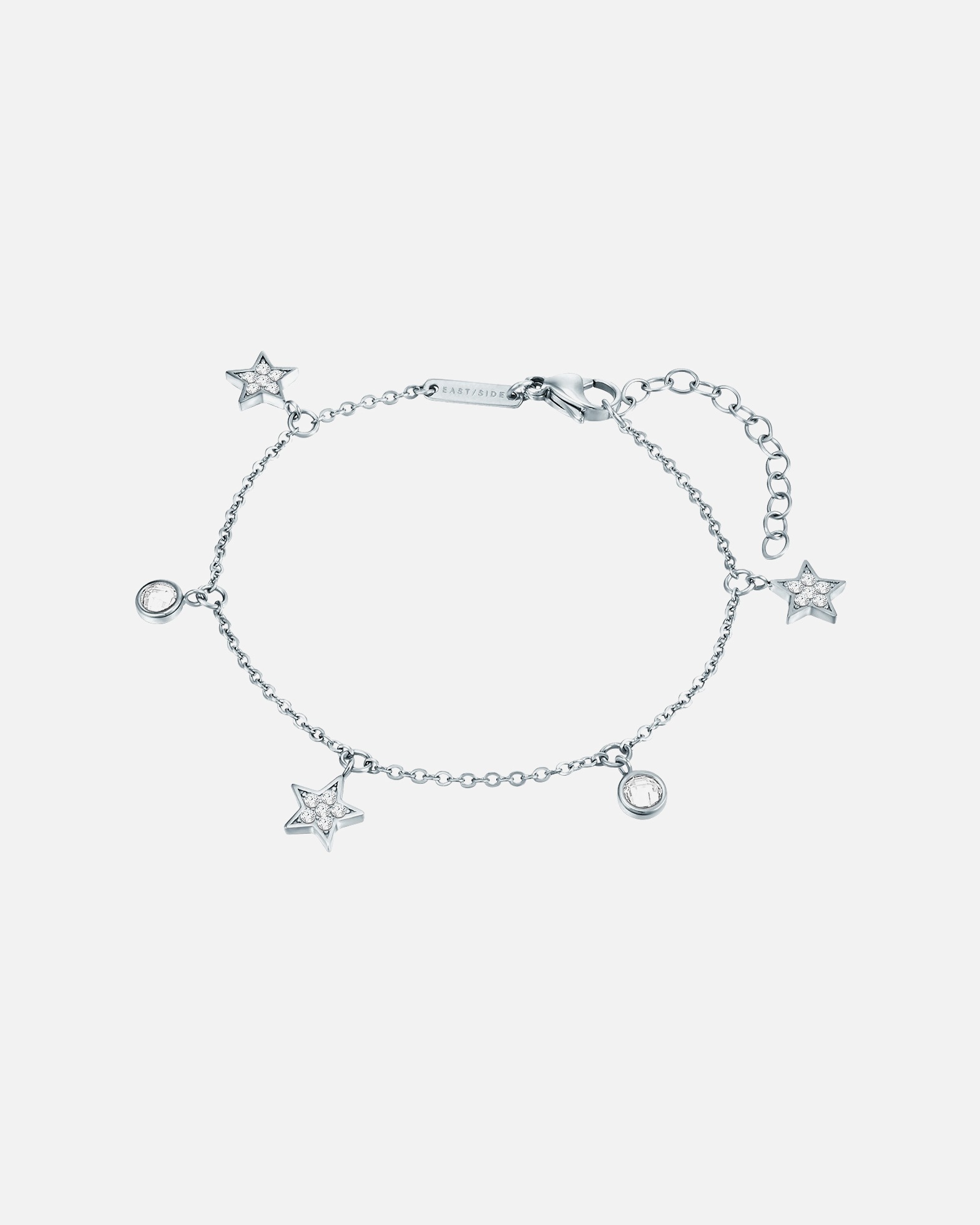 Bracelet for FemmeBracelet en acier inoxydable Étoilé Acier inoxydable Preciosa en Argent17,0 cm Basislänge + 4,0 cm Verlängerung