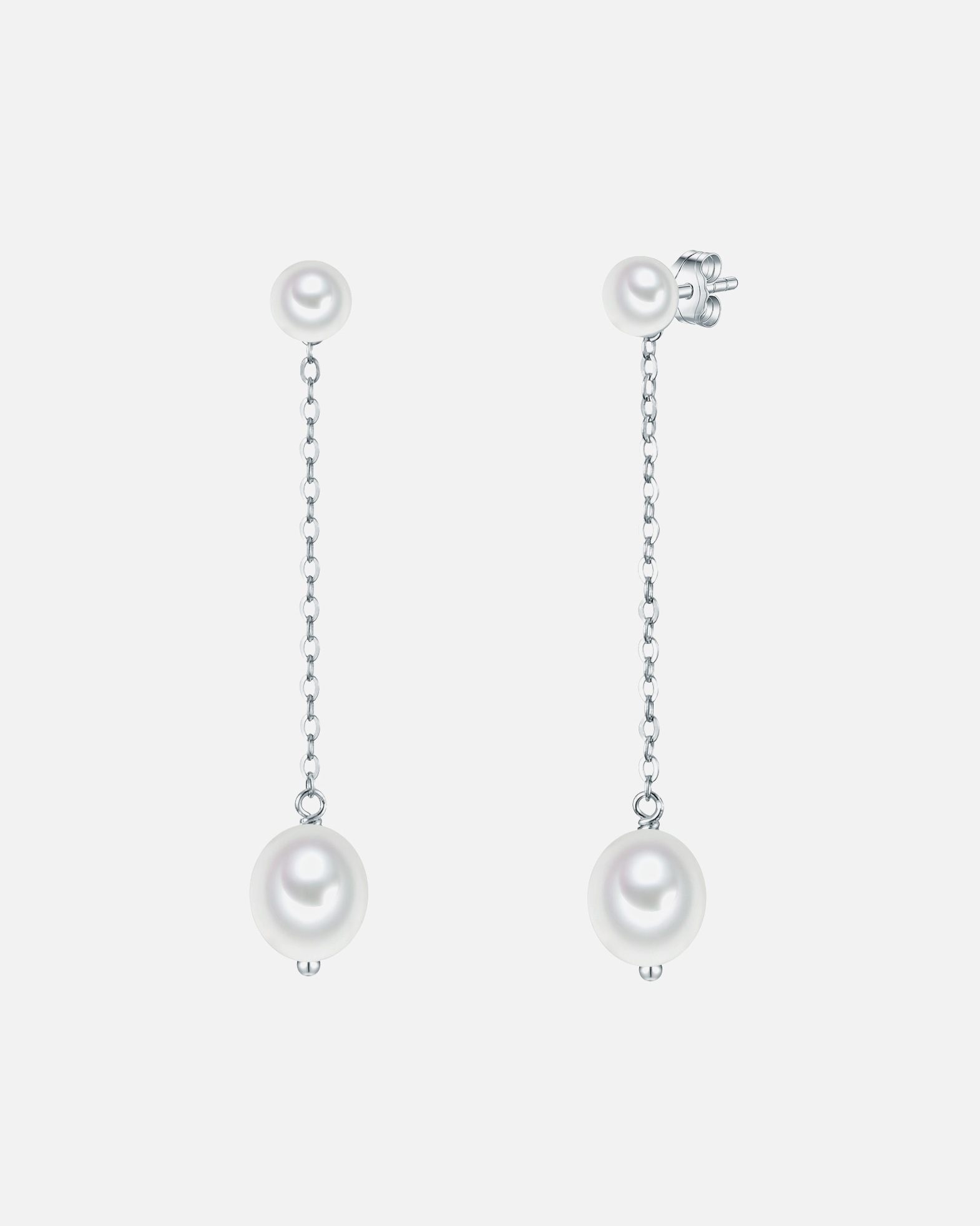 Boucle d'oreilles for FemmePuce d'oreille en perle Argent sterling Perle de culture d'eau douce en Argent51,1 mm