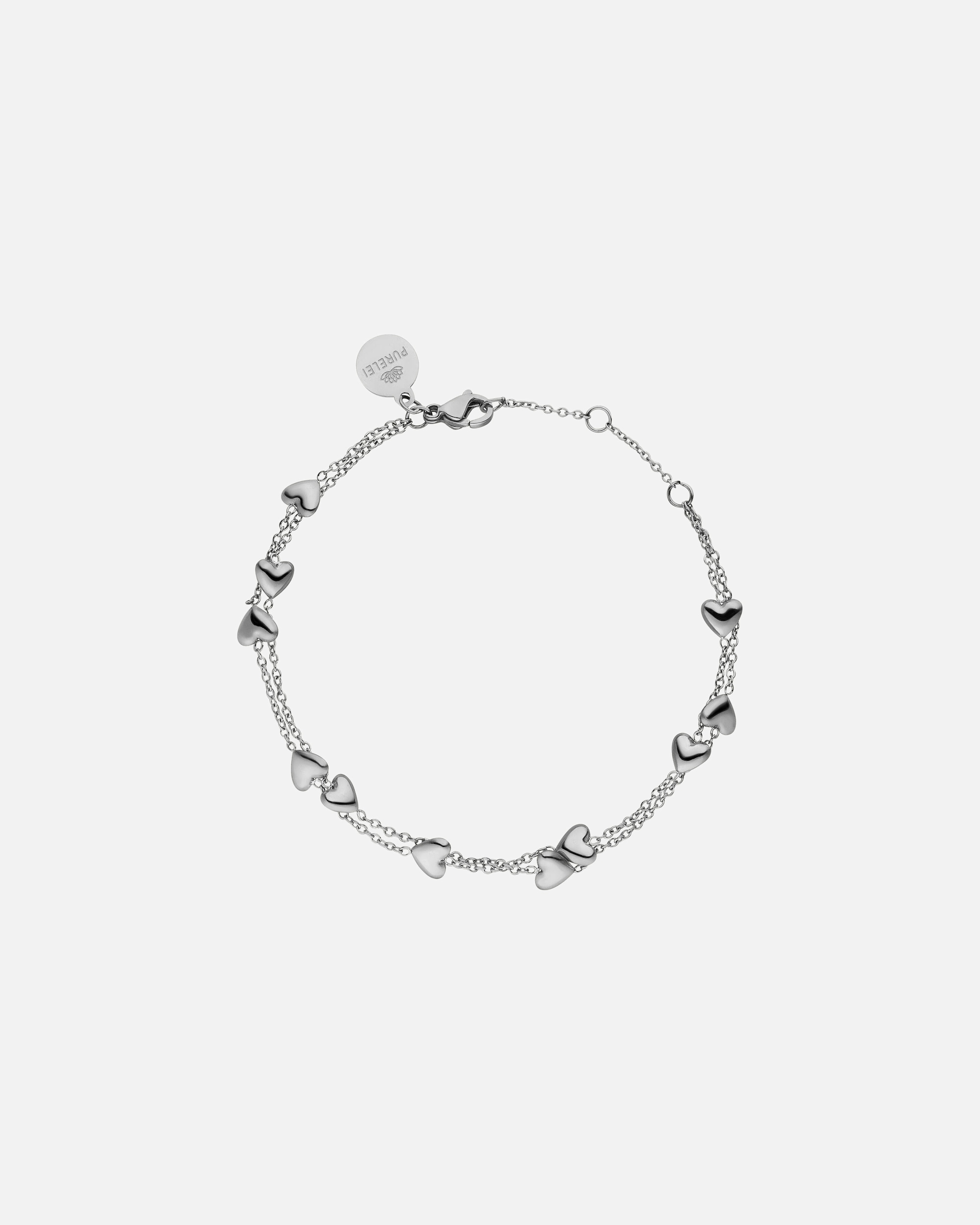 Bracelet for FemmePureleiAlohi Heart Bracelet 100% acier inoxydableArgent