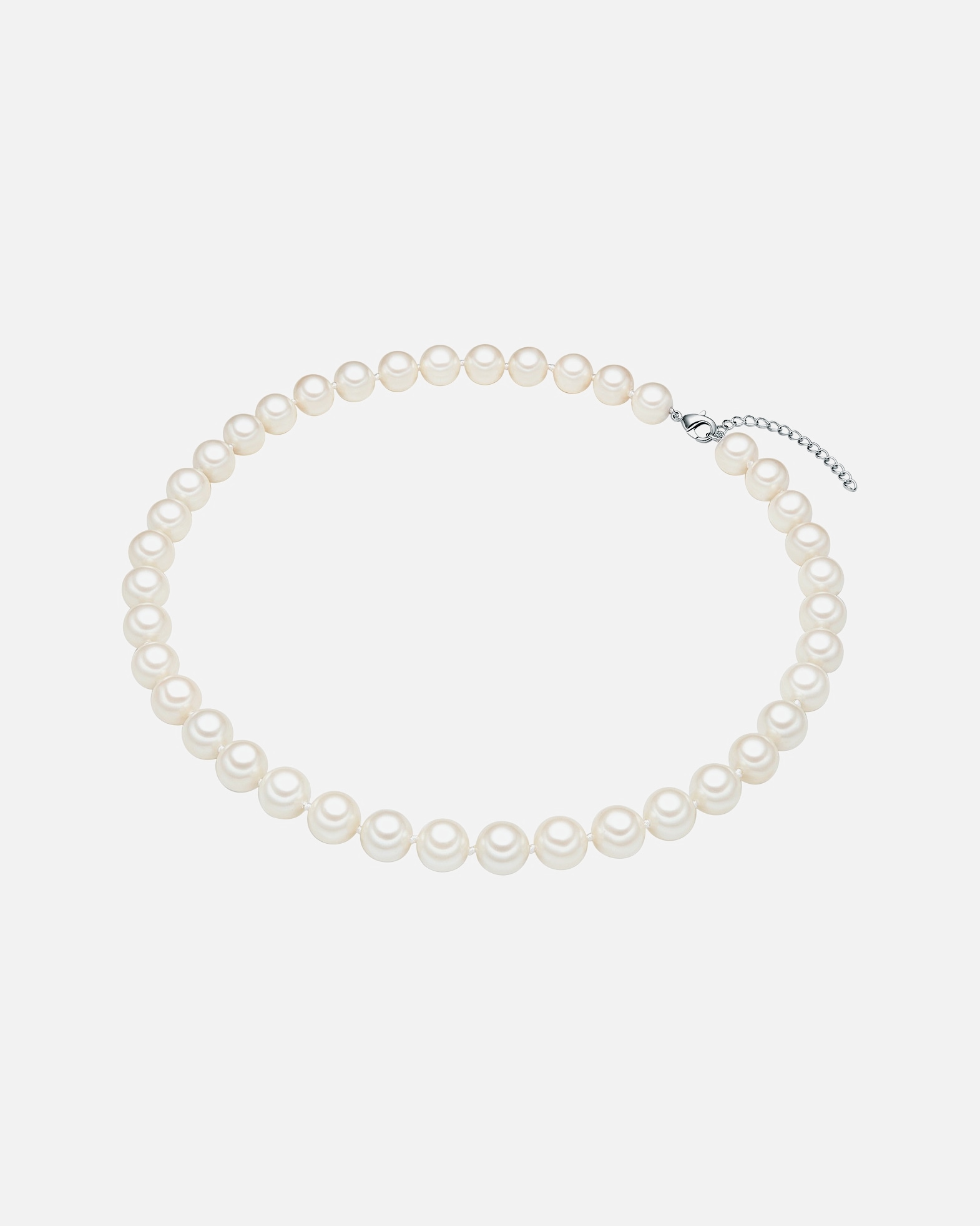 Halskette für Weiblich Rafaela Donata Perlen-Kette Sterling Silber Muschelkernperle in Silber 120 cm