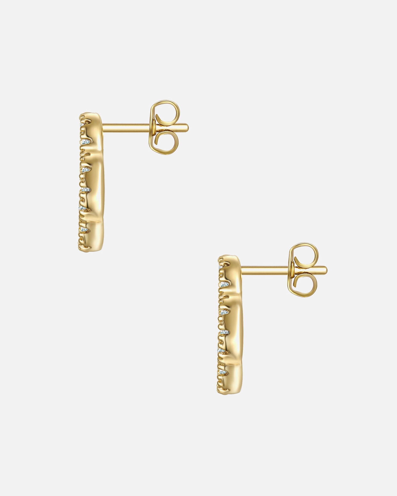 Ohrringe für Weiblich Yokoamii Ohrstecker aus Messing in gelbgold mit Zirkonia 10,6 mm