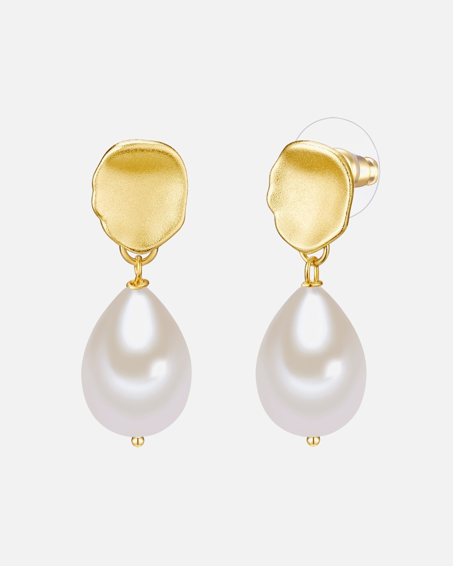 Boucle d'oreilles for FemmePuce d'oreille en perle Métal Perles organiques en Or jaune33,7 mm