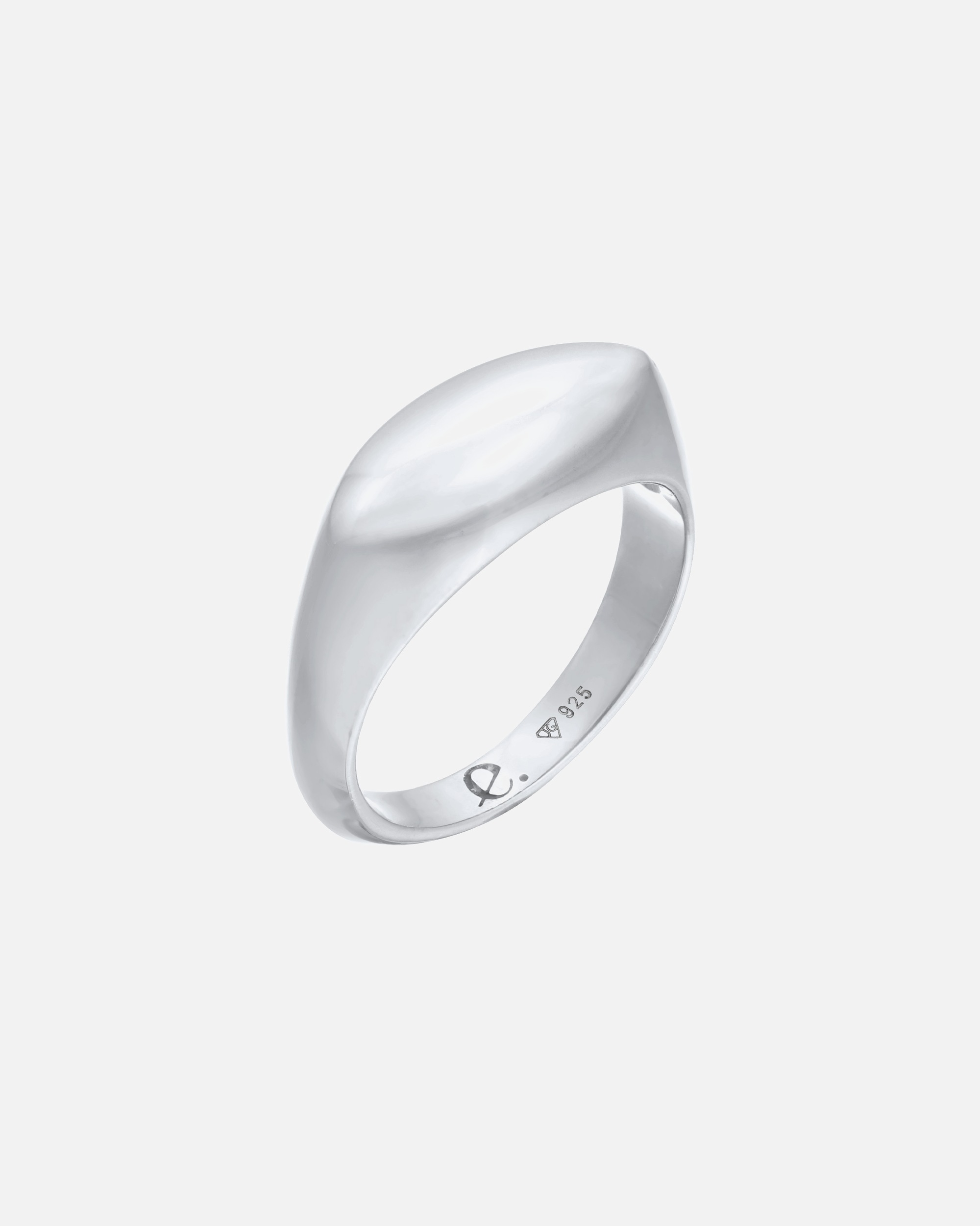 Ring für Weiblich Elli PREMIUM Siegelring Marquise Design 925 Silber rhodiniert 58