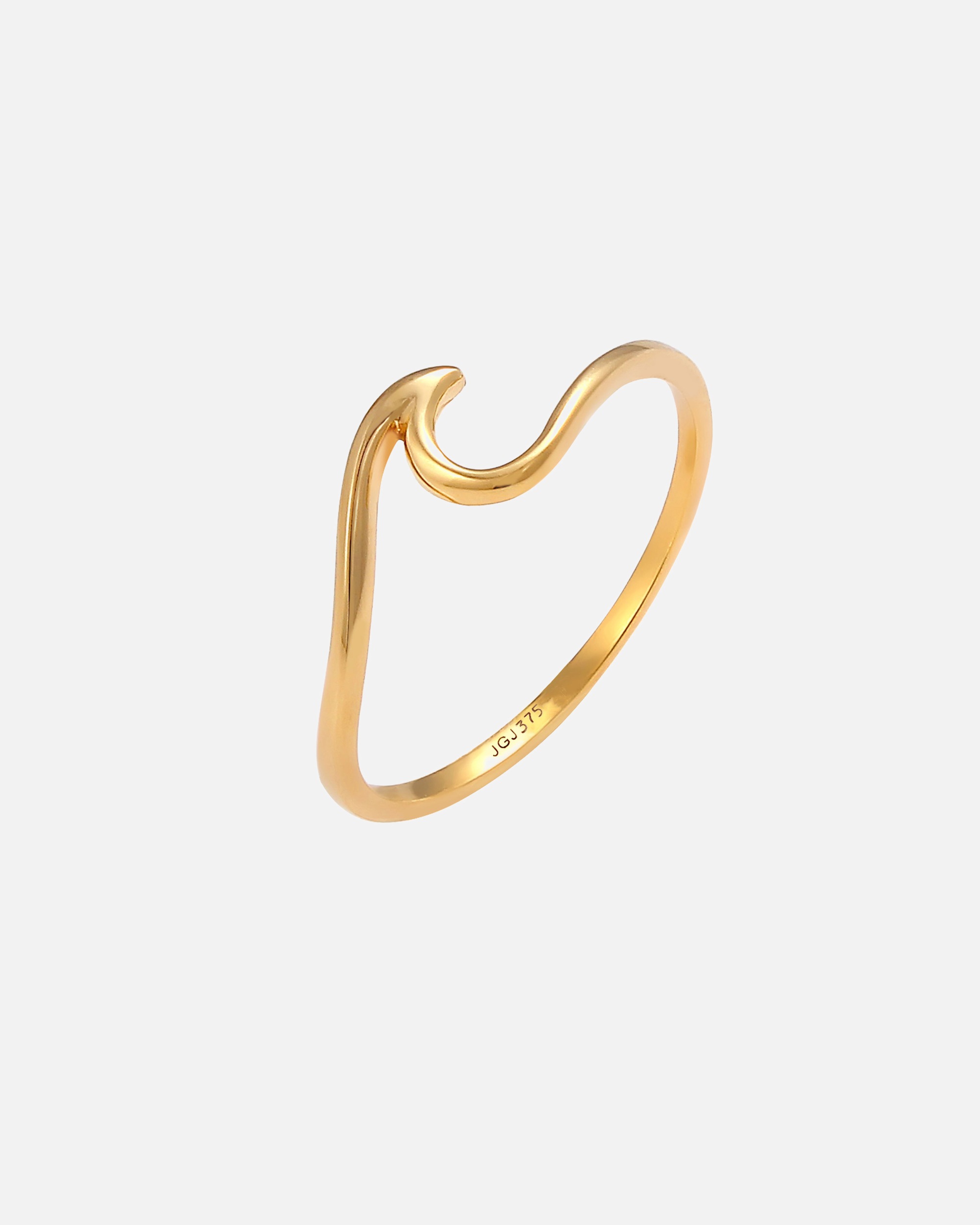 Ring für Weiblich Elli PREMIUM Wellen Wave Strand Maritim 375 Gelbgold 54