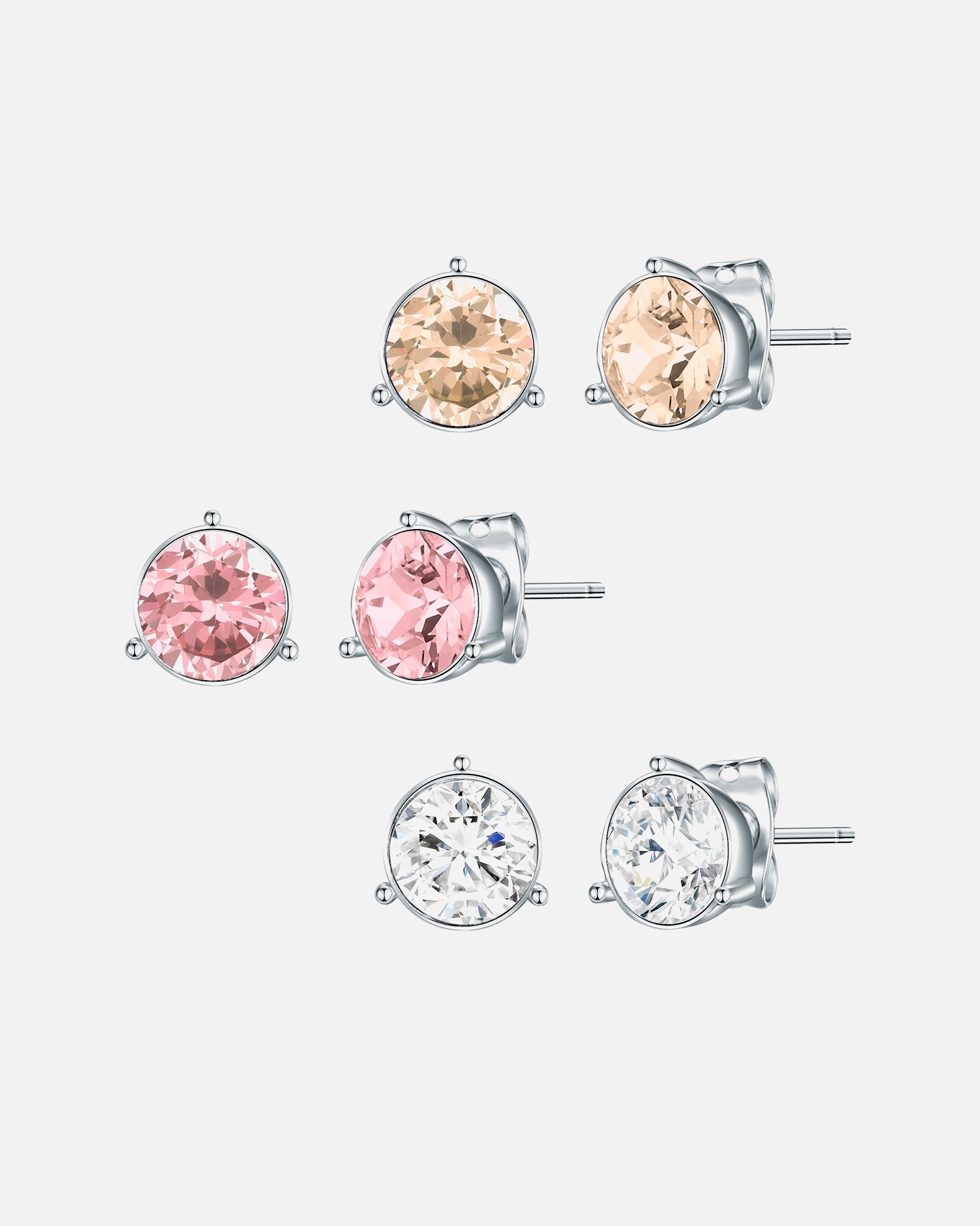 Boucle d'oreilles for FemmeEnsemble de cristaux Swarovski® Métal Orné de cristaux Swarovski® en Argent6,9 mm