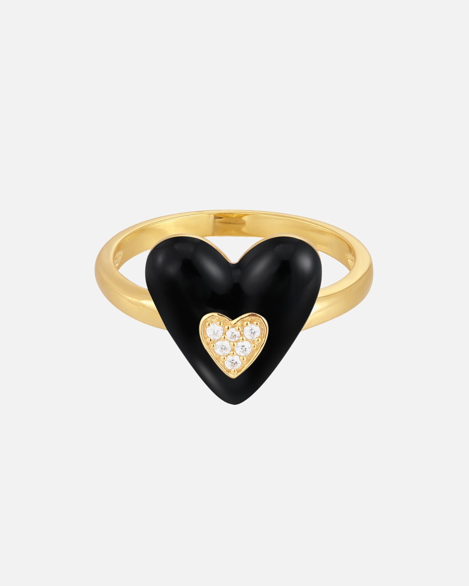 Bague for FemmeGlanzstücke MünchenBague Coeur Argent sterling Oxyde de zirconium (CZ) en Or jaune48