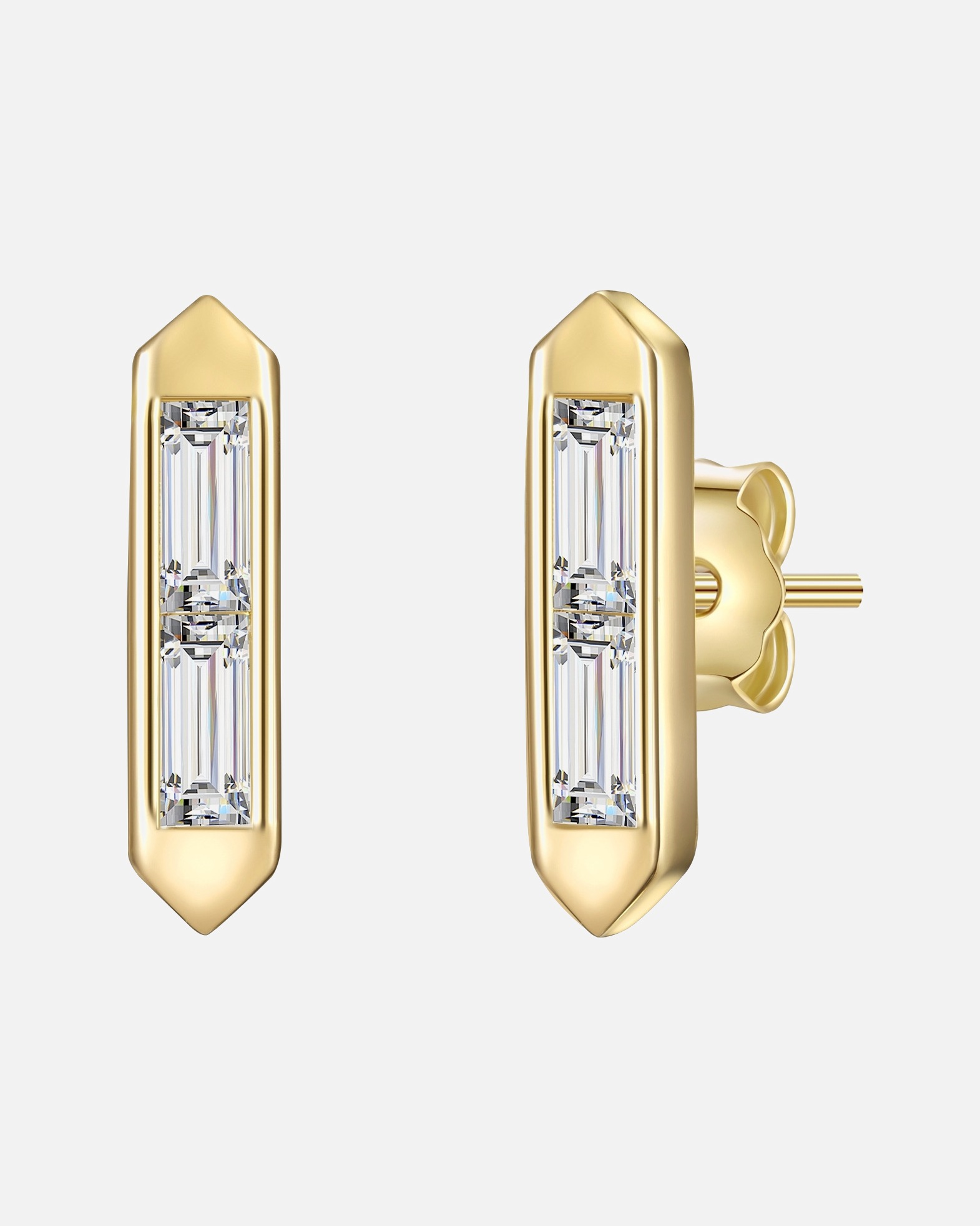 Boucle d'oreilles for FemmePuces d'oreilles en argent Argent sterling Topaze en Or jaune12,2 mm