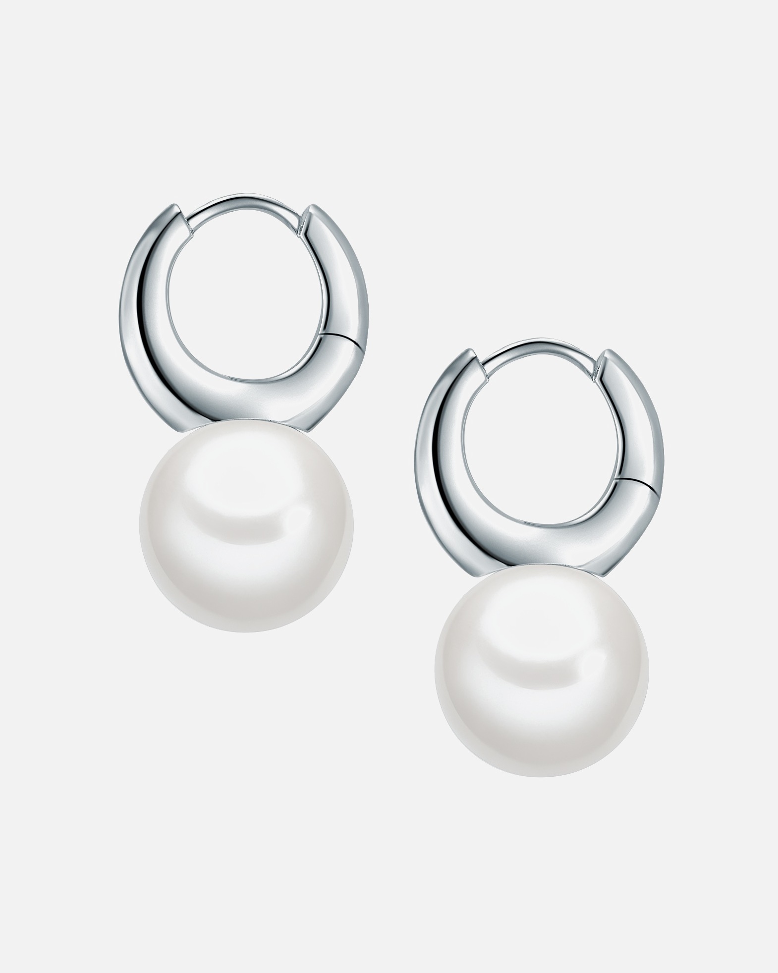 Créoles for FemmeLulu & JaneBoucles d´oreilles Laiton Perles organiques en Argent24,0 mm