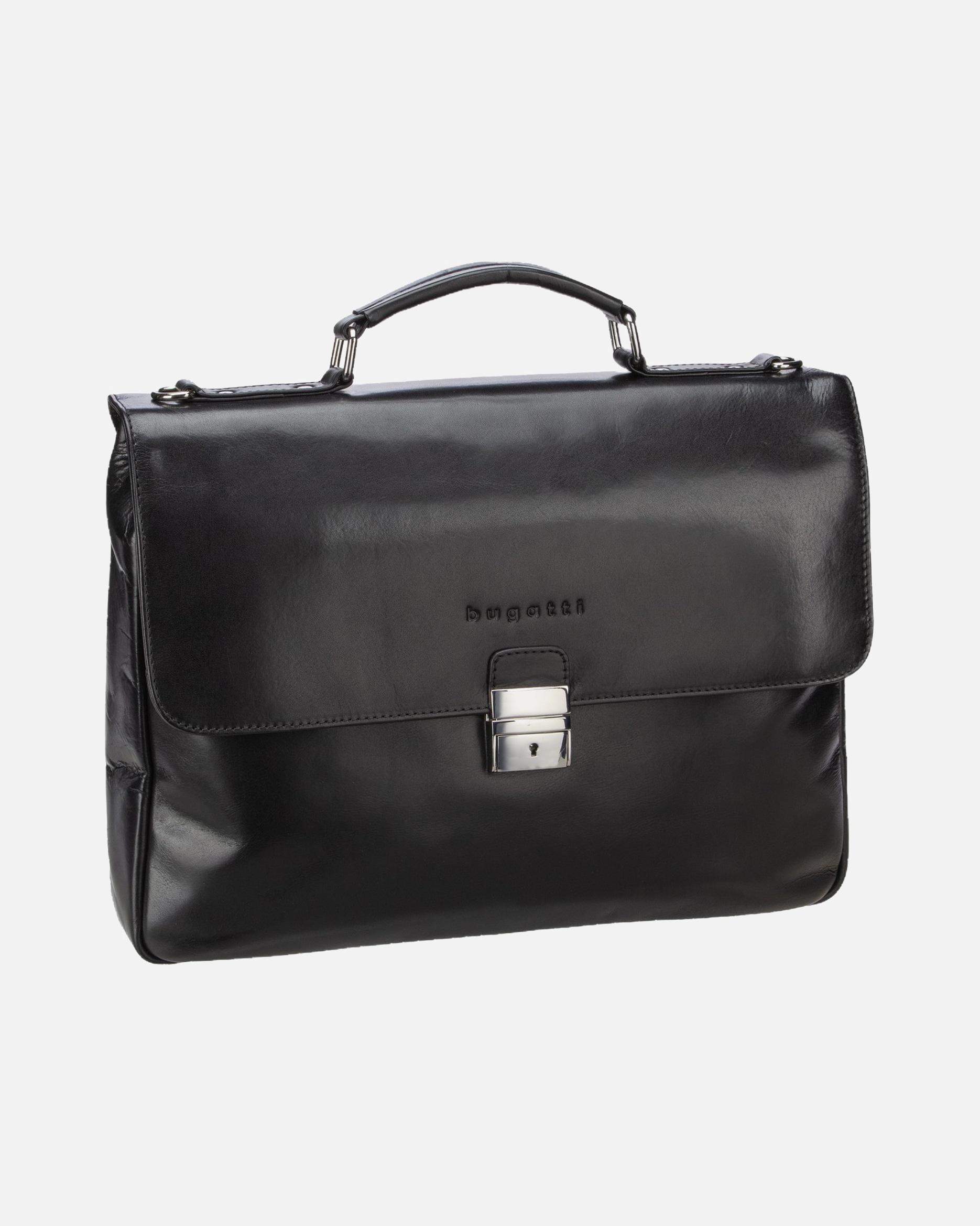 Laptoptasche für Männlich Bugatti Romano Messenger Leder 40 cm Laptopfach schwarz