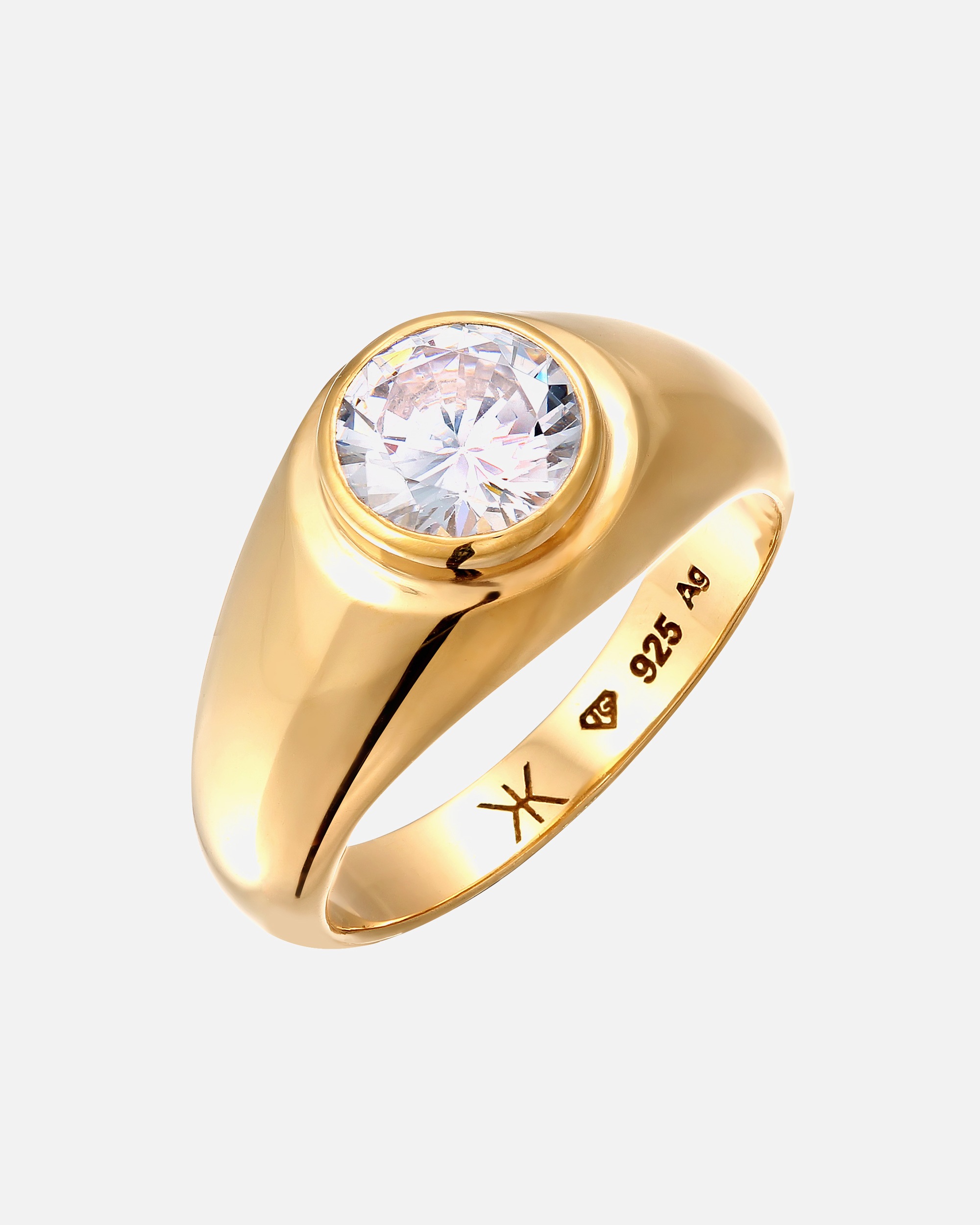 Ring für Männlich KUZZOI Zirkonia Weiß Diamantschliff 925 Sterling Silber Unisex 54