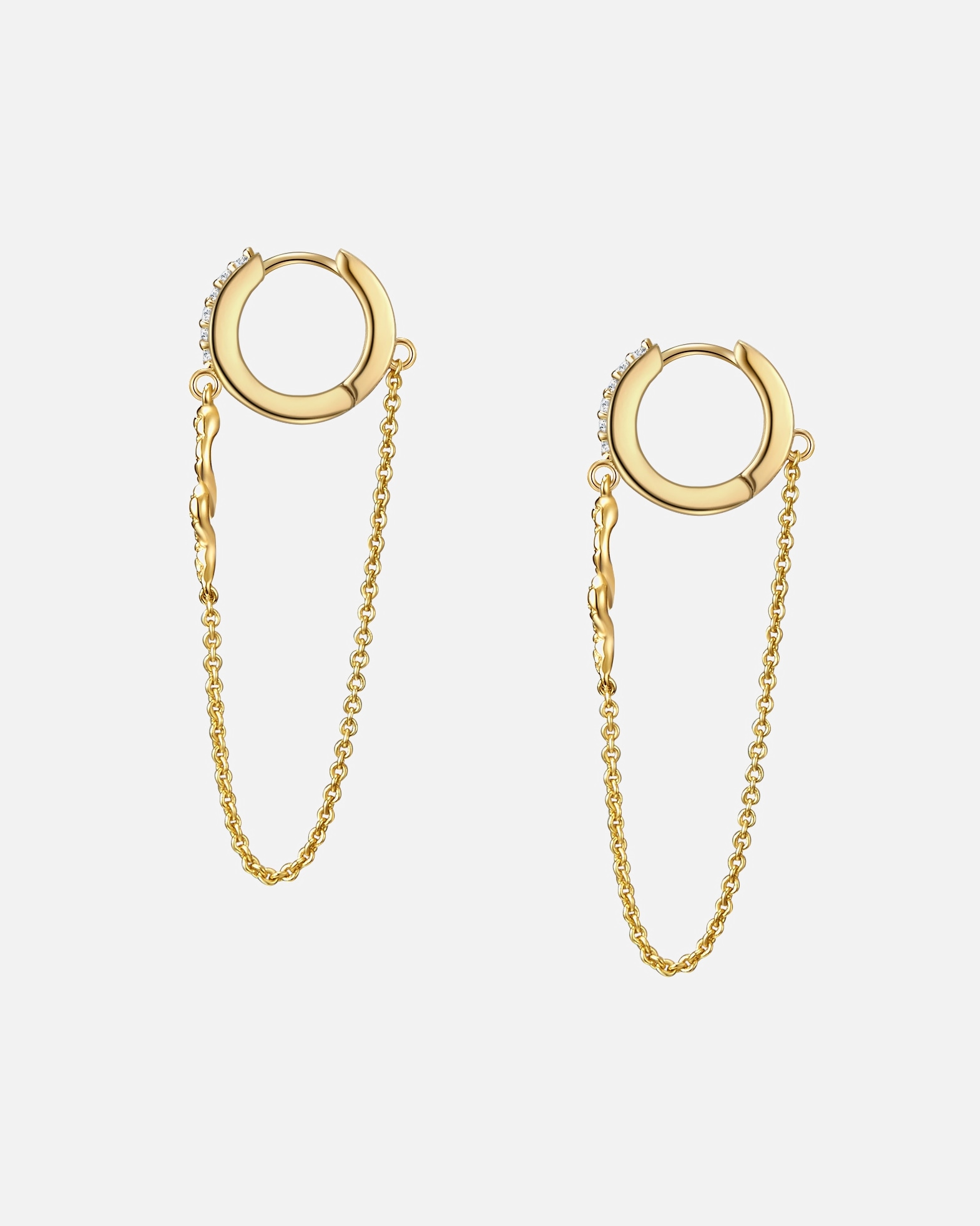 Créoles for FemmeGlanzstücke MünchenCréoles en argent Argent sterling Oxyde de zirconium (CZ) en Or jaune42,1 mm