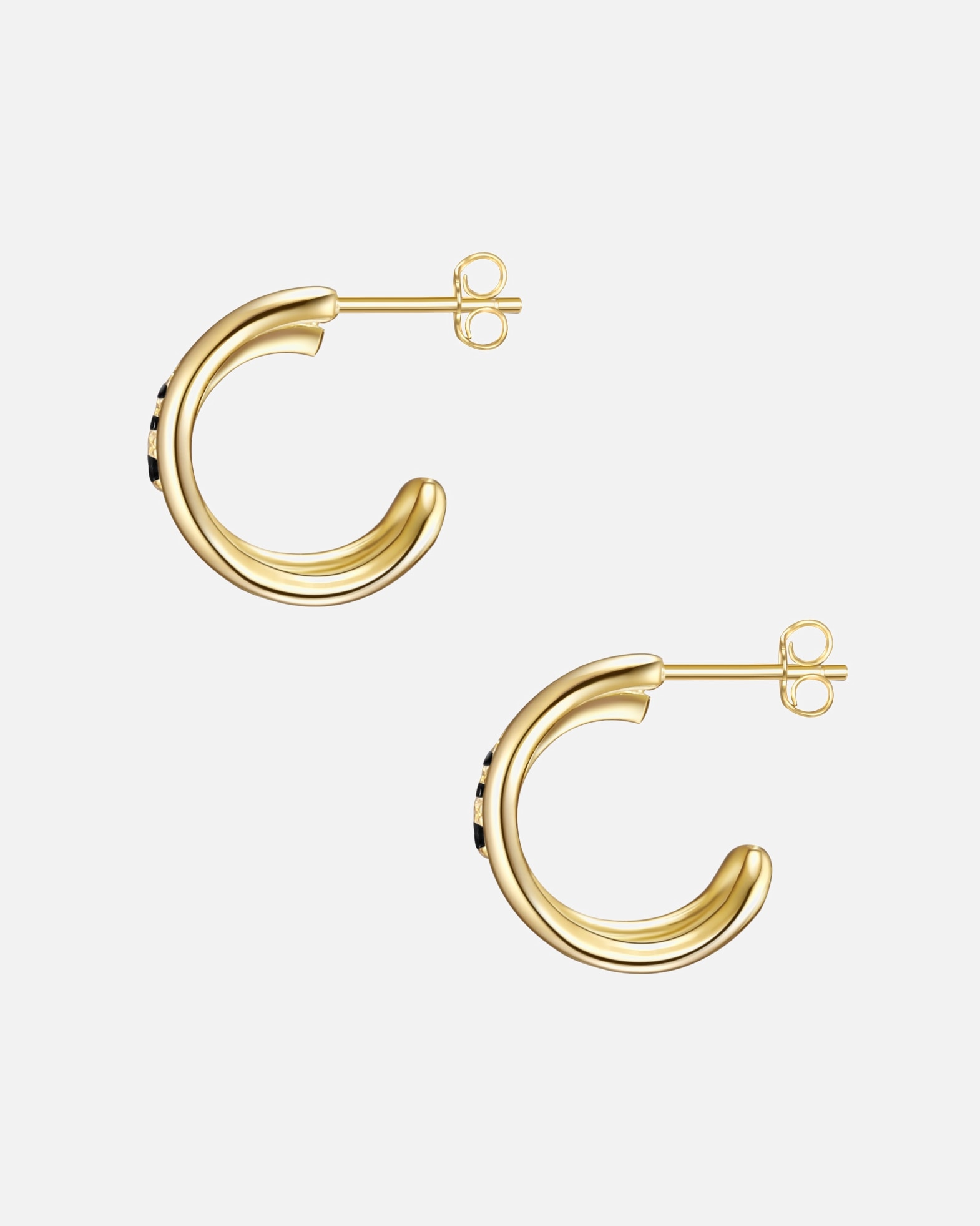 Créoles for FemmeGlanzstücke MünchenCréoles en argent Argent sterling Oxyde de zirconium (CZ) en Or jaune13,7 mm