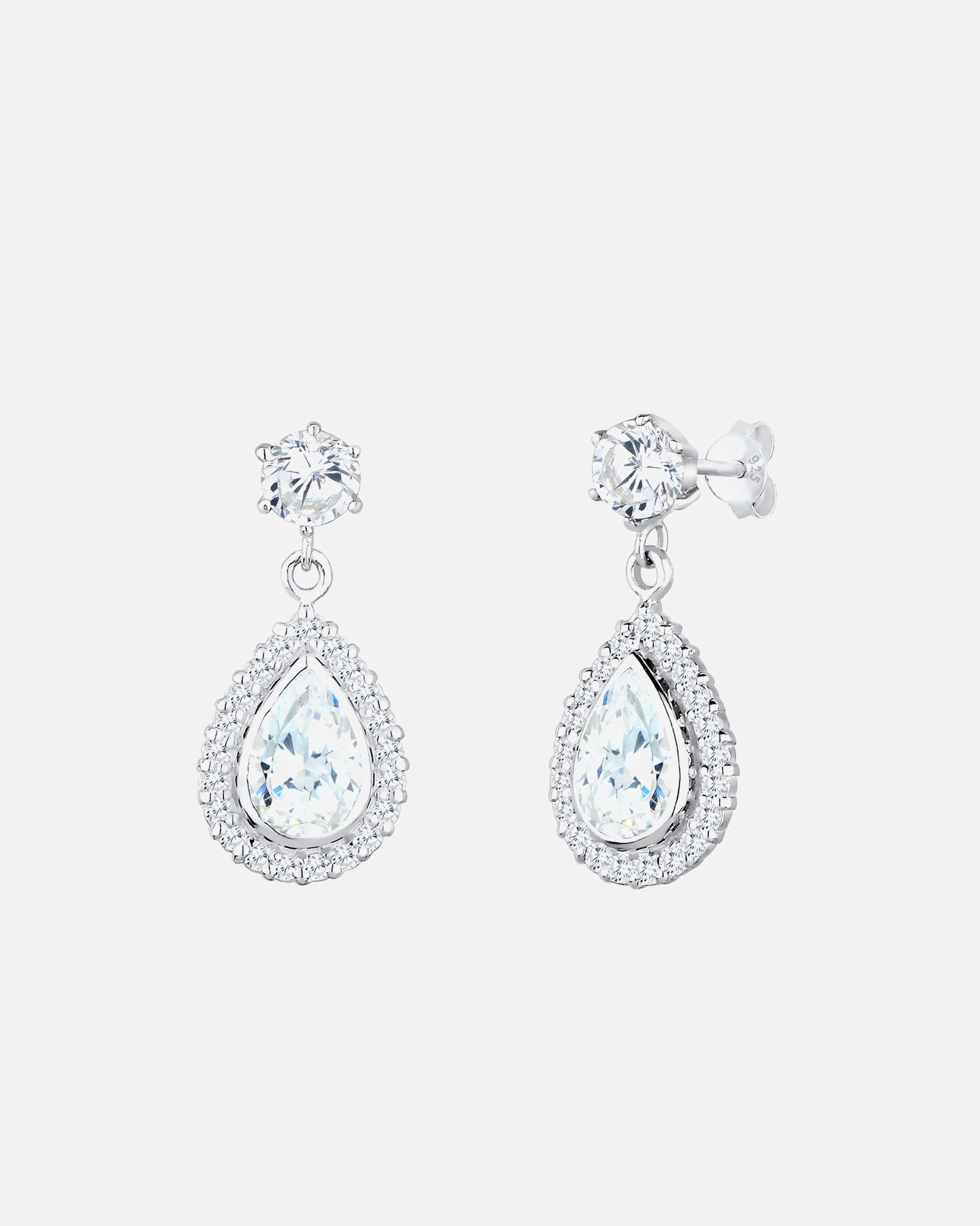 Boucle d'oreilles for FemmeElliTropfen Glamour Eleganz Zirkonia 925 Silbersilberfarben