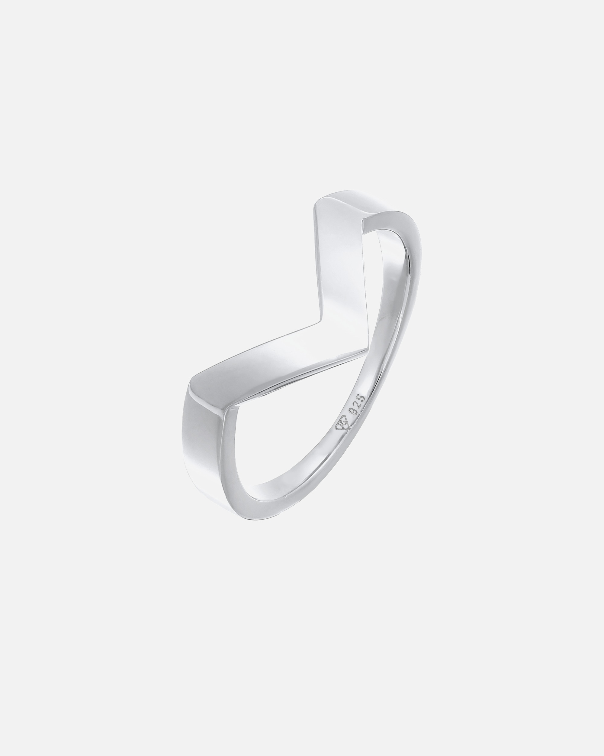 Ring für Weiblich Elli PREMIUM Elli PREMIUM Ring V-Form Basic Unisex 925 Silber rhodiniert 60