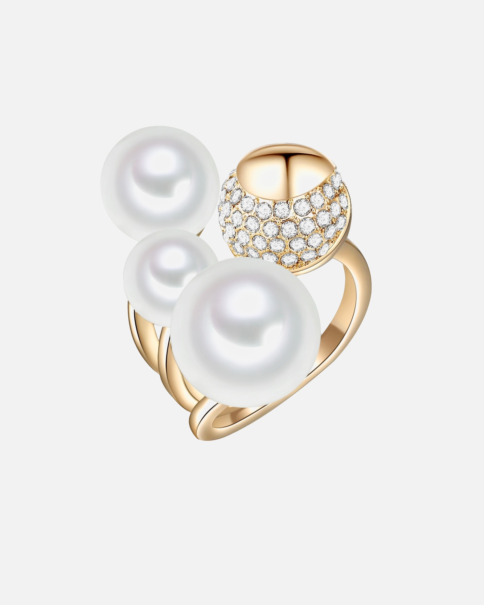 Bague for FemmeLulu & JaneBague avec perle Laiton Verre Perles organiques en Or jaune52