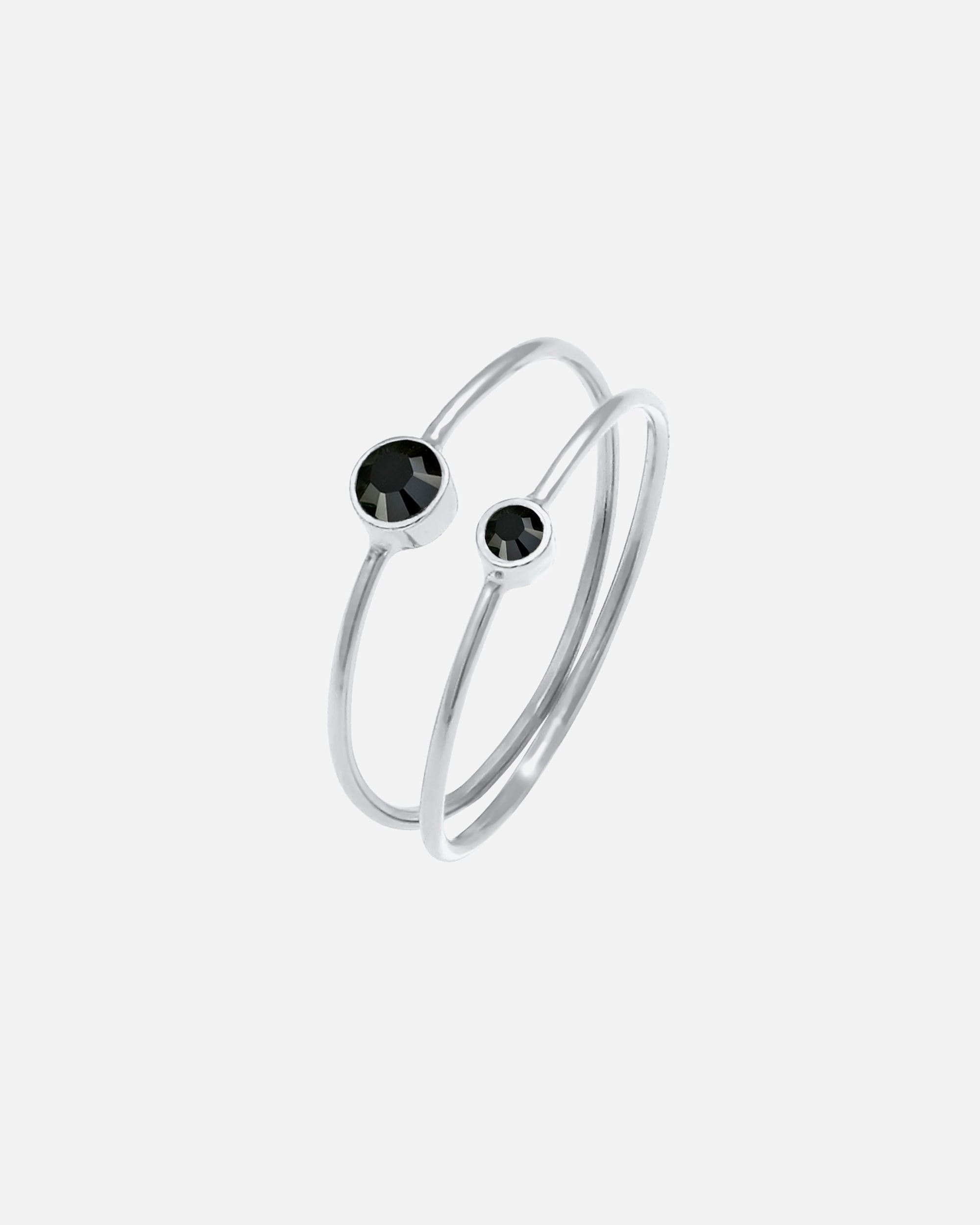 Ring für Weiblich Elli 2er Set Kristalle 925 Sterling Silber 42