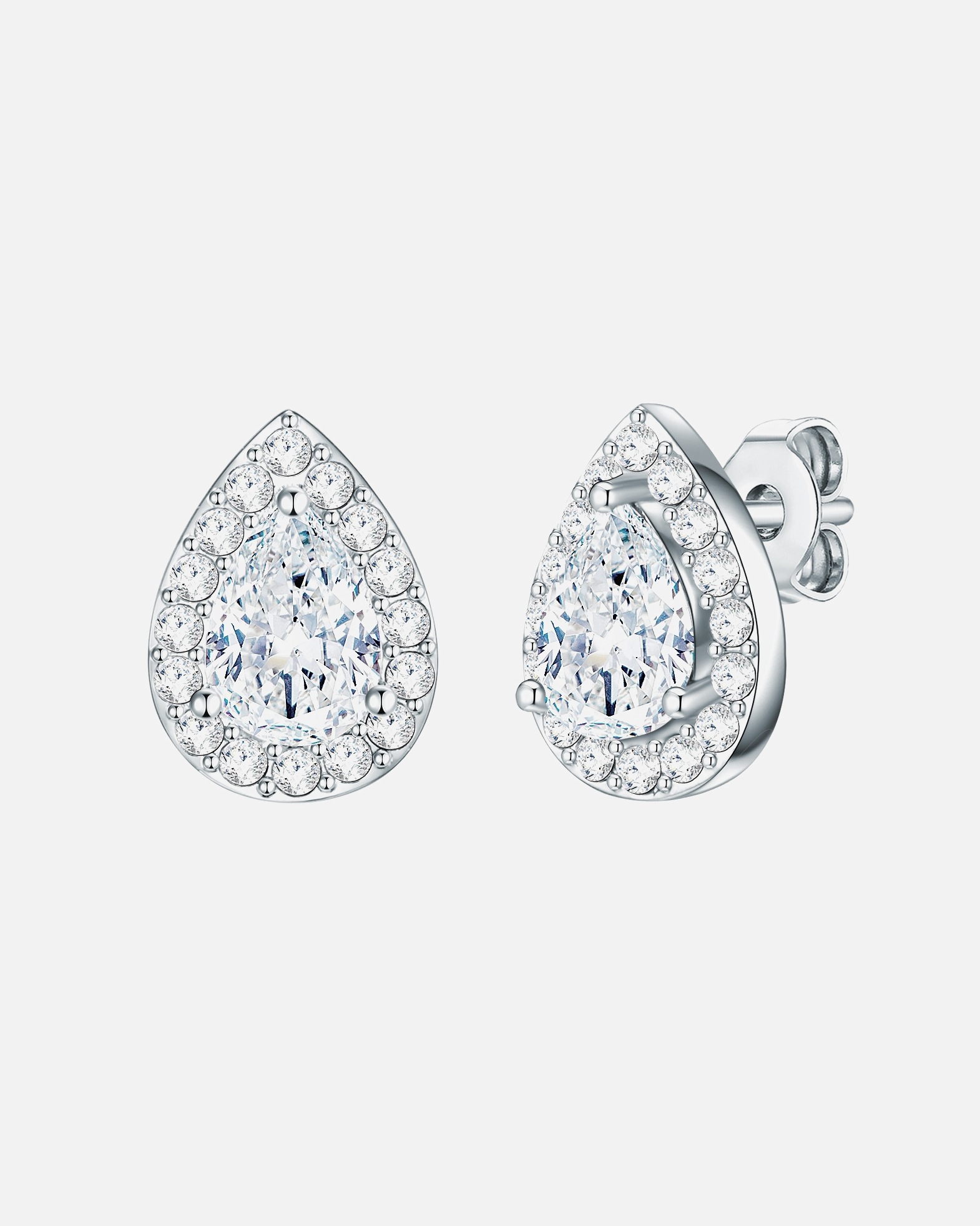 Ohrringe für Weiblich Rafaela Donata Ohrstecker Tropfen Sterling Silber verziert mit Kristallen von Swarovski® in Silber 13,0 mm