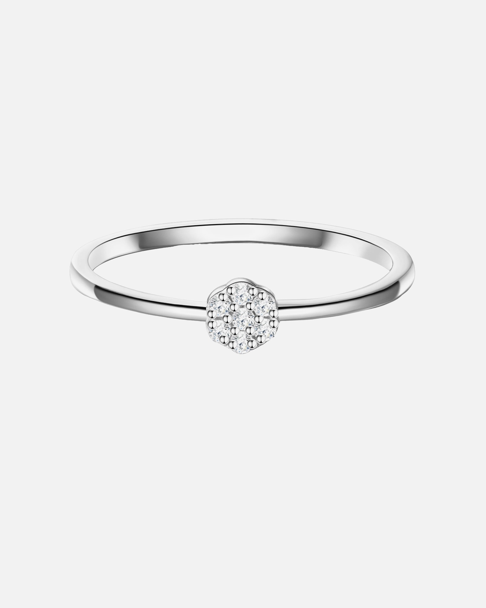 Ring für Weiblich Lulu & Jane Ring aus Messing in Silber mit Zirkonia 58