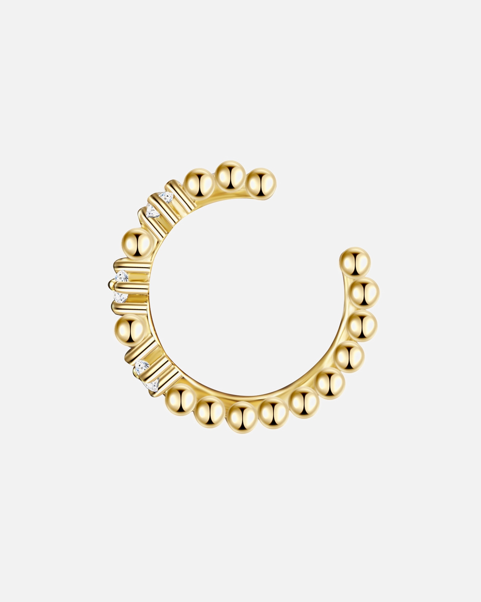 Boucle d'oreilles for FemmeGlanzstücke MünchenManchette d'oreille en argent Argent sterling Oxyde de zirconium (CZ) en Or jaune11,9 mm