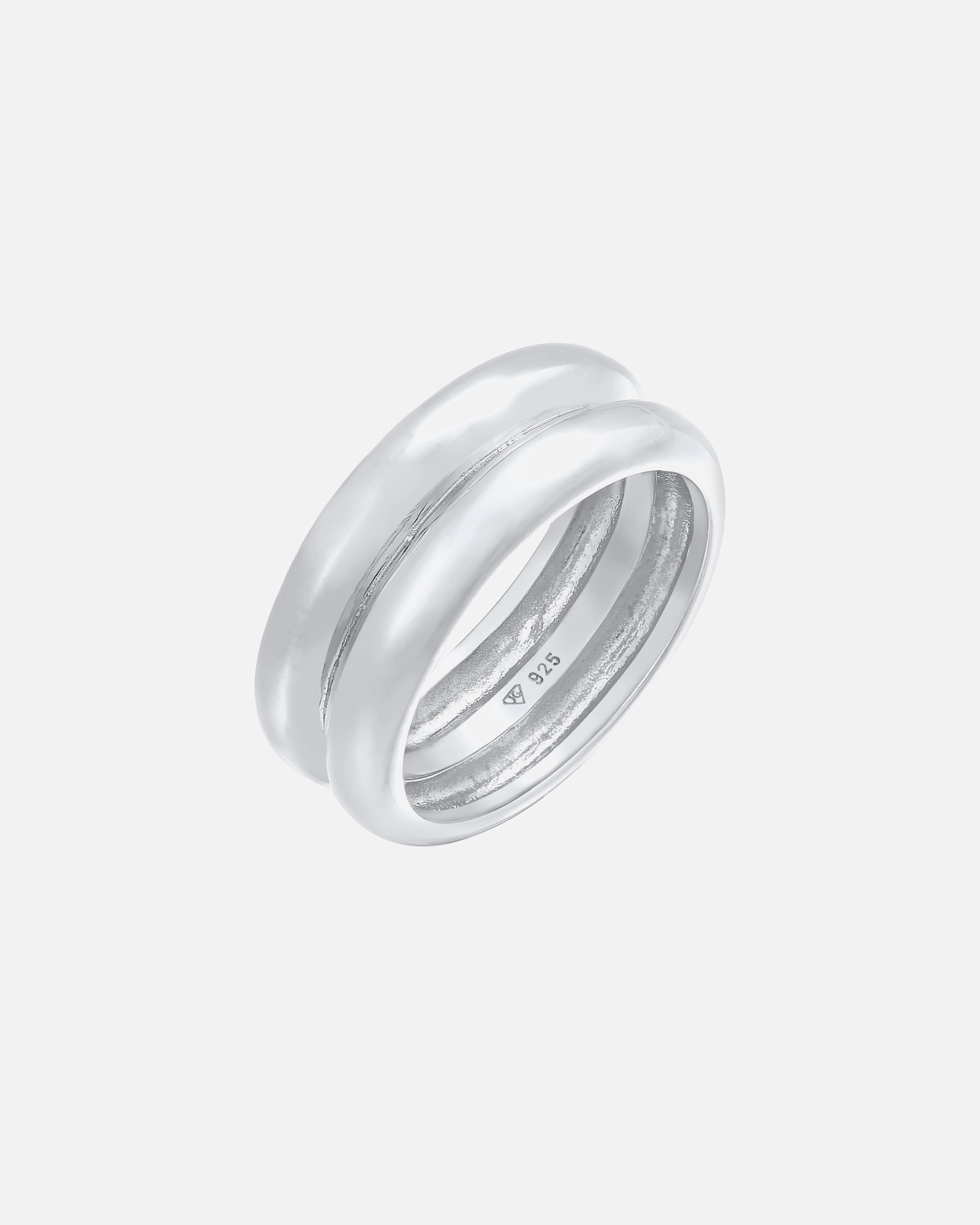 Bague for FemmeElli PREMIUMFemmes Bande Vouté Chunky Basique Tendance en Argent Sterling 92566