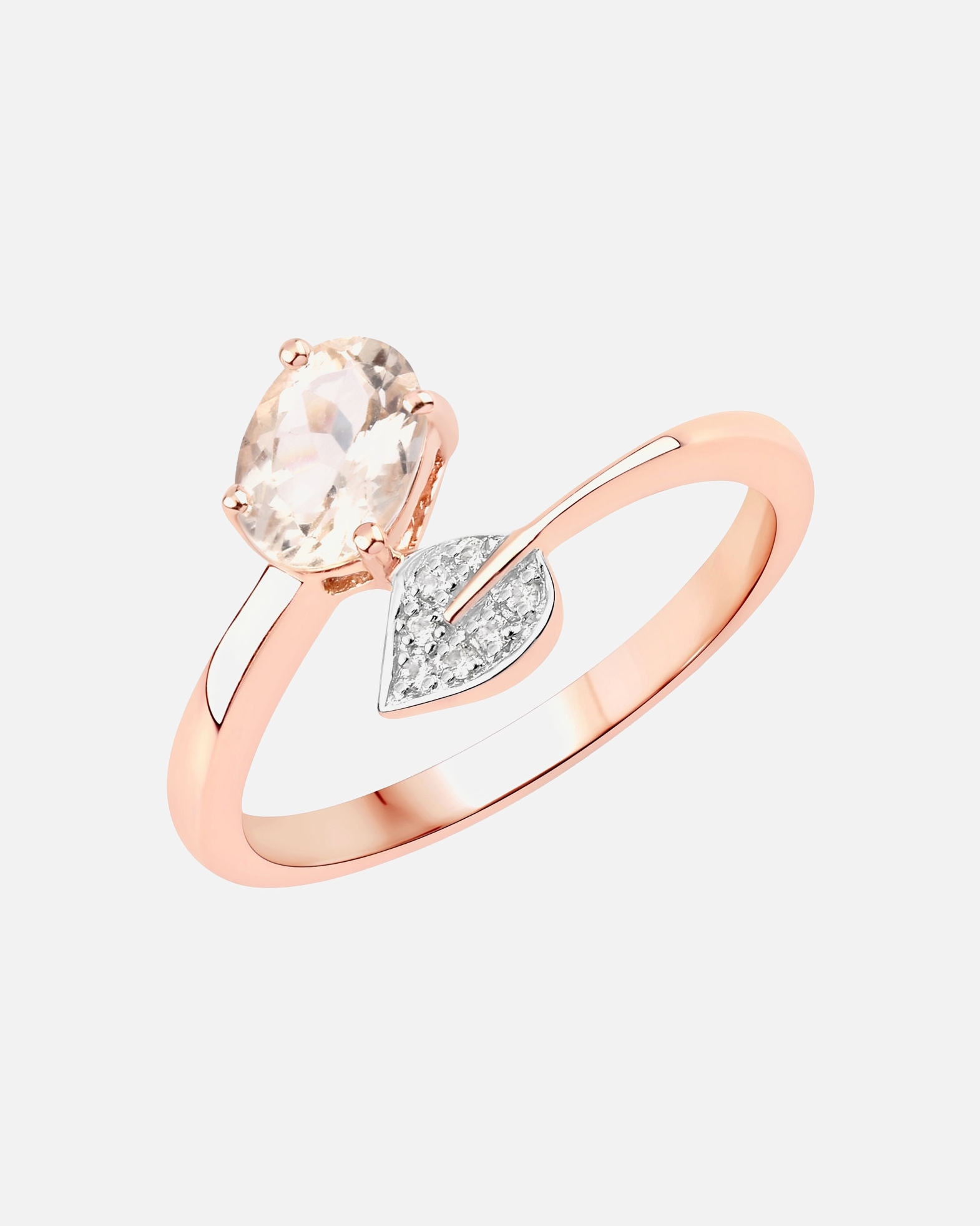 Ring für Weiblich Rafaela Donata Ring Sterling Silber Morganit in Roségold 56
