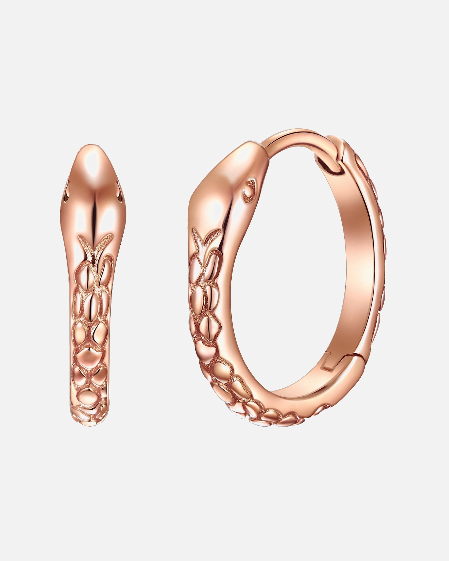 Ohrringe für Weiblich Glanzstücke München Creolen Schlangenkopf Sterling Silber in Roségold 13,7 mm