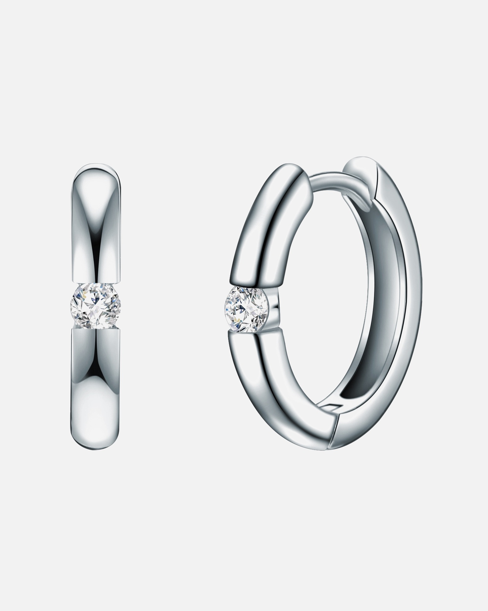 Créoles for FemmeCréoles en argent Argent sterling Oxyde de zirconium (CZ) en Argent15,2 mm