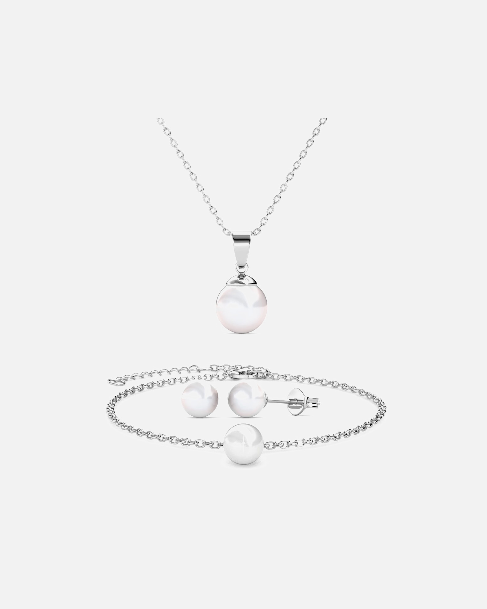 Schmuckset für Weiblich MYC-Paris Trio-Set aus Perlmutt Silber