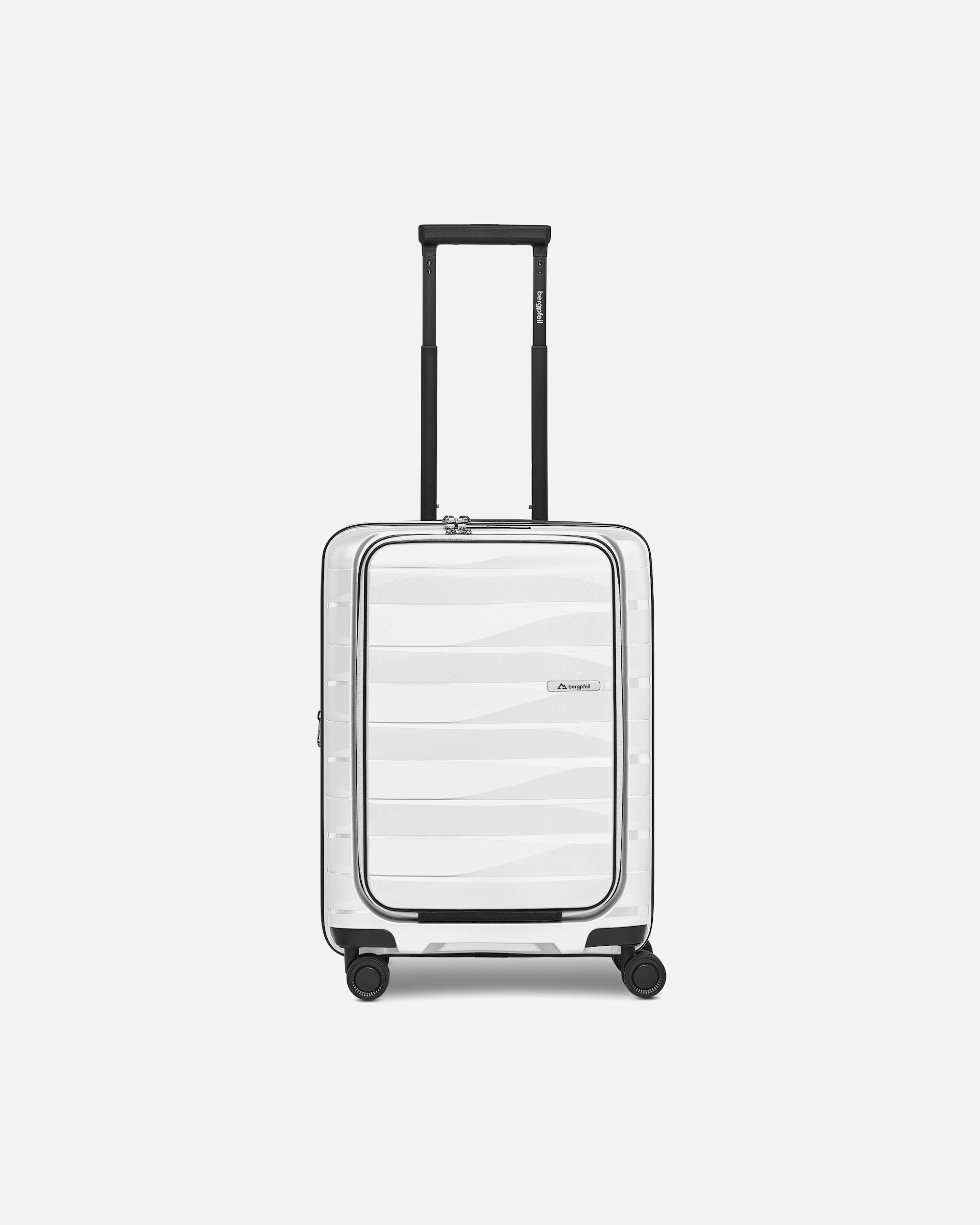 Handgepäckkoffer für Männlich bergpfeil Default Brand Line Travel 4 Rollen Kabinentrolley 55 cm Laptopfach mit Dehnfalte ice white metallic