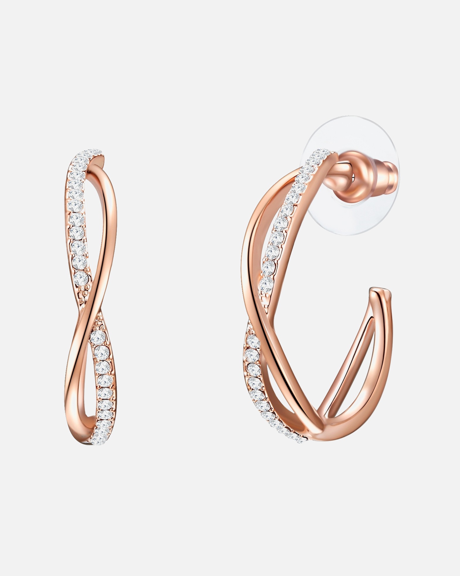 Créoles for FemmeBoucles d´oreilles Alliage de fer Verre Cristal en Or rose28,1 mm