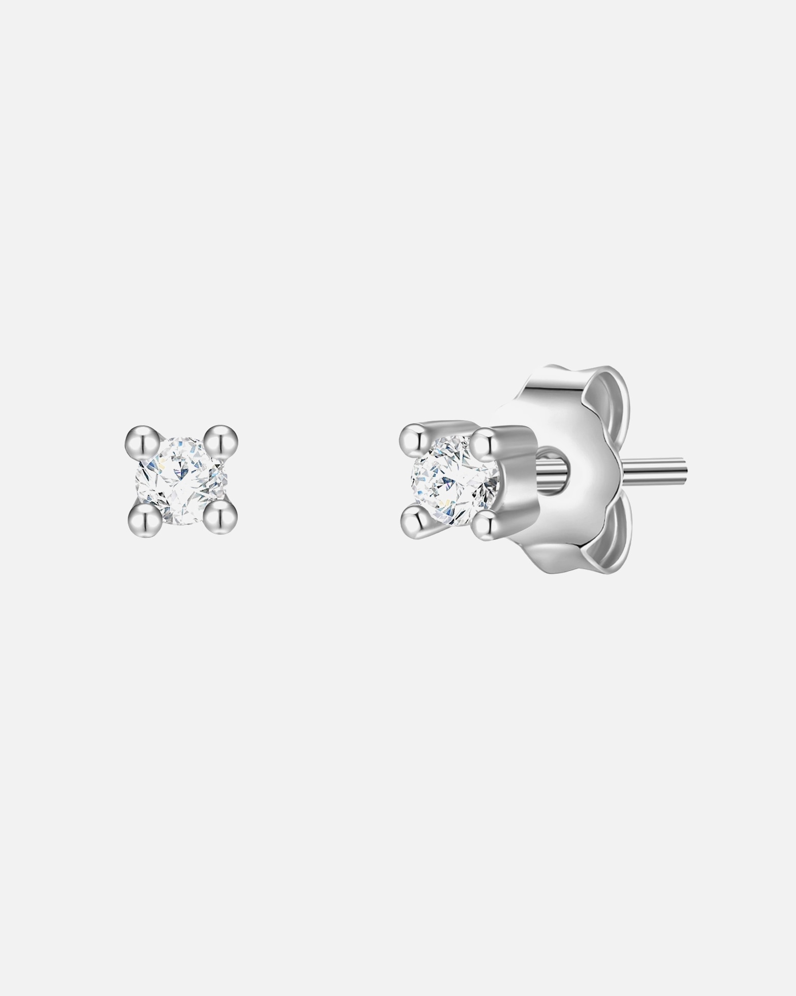 Boucle d'oreilles for FemmeLulu & JaneClous d'oreilles en laiton en argent avec zirconium2,5 mm