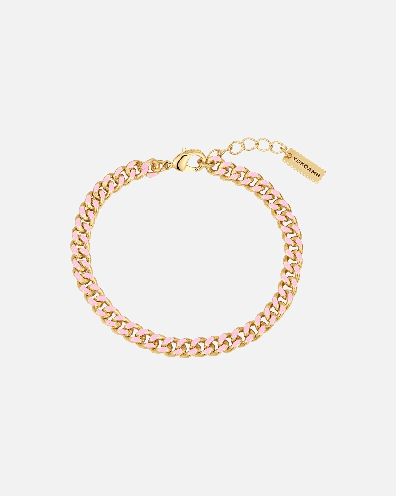 Armband für Weiblich Yokoamii Armband aus Messing in Gelbgold mit 17,0 cm Basislänge + 3,0 cm Verlängerung