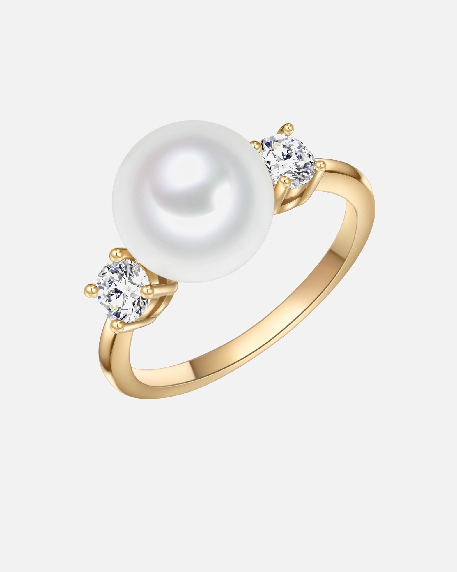 Bague for FemmeLulu & JaneBague avec perle Laiton Oxyde de zirconium (CZ) Perles organiques en Or jaune52